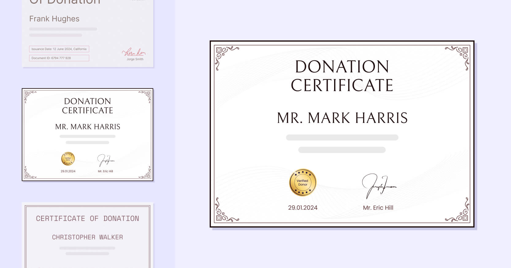 Donation Certificate Templates