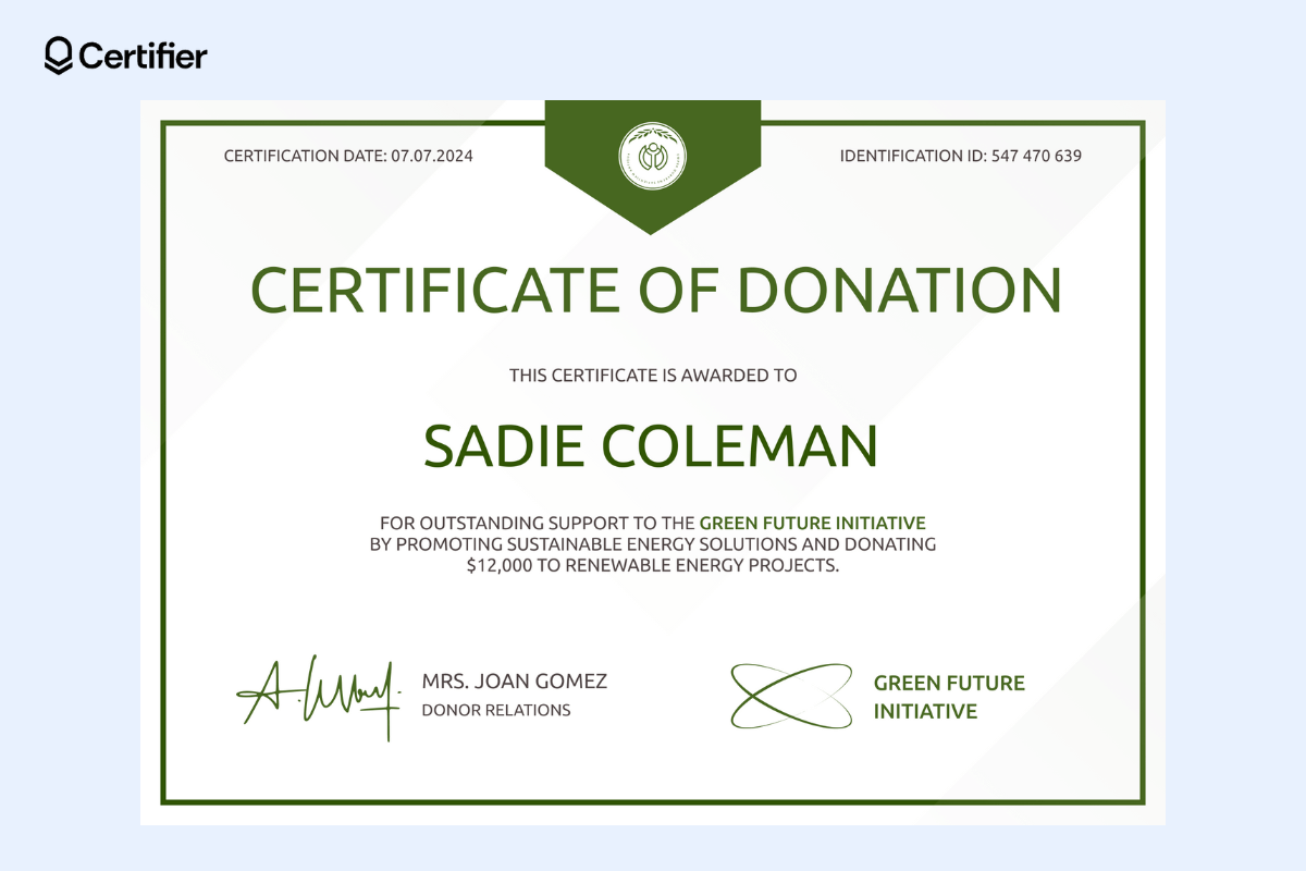 Donation Certificate Templates