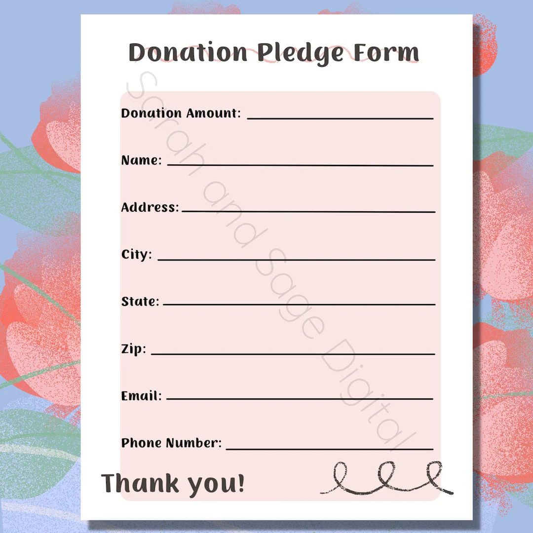 Donation Form Printable Donation