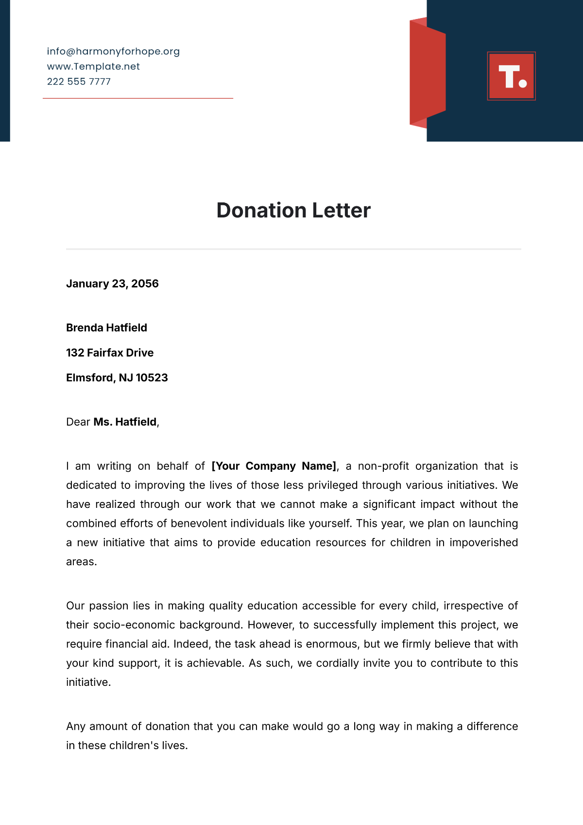 Donation Letters