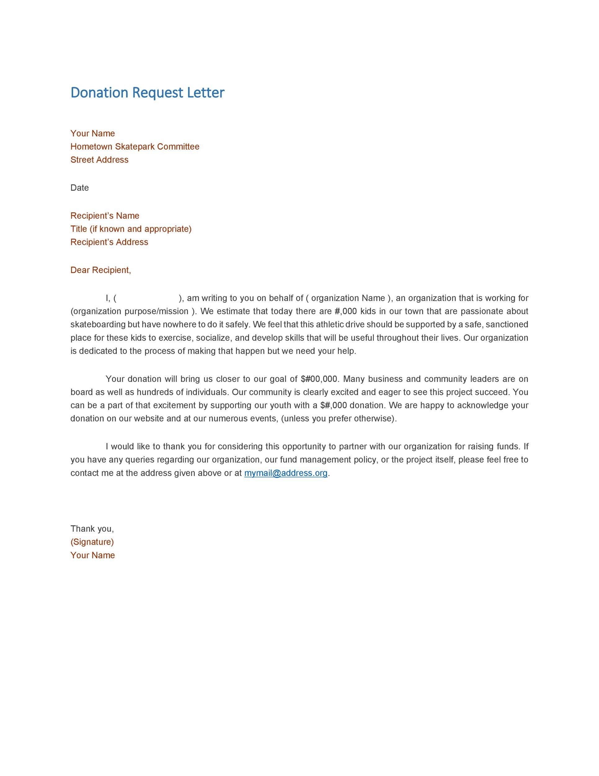 Donation Request Letters