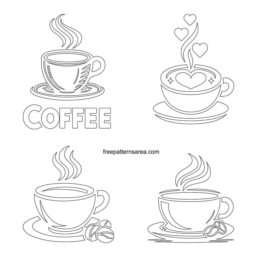 Download Printable Coffee Cup Outline Pdf Templates
