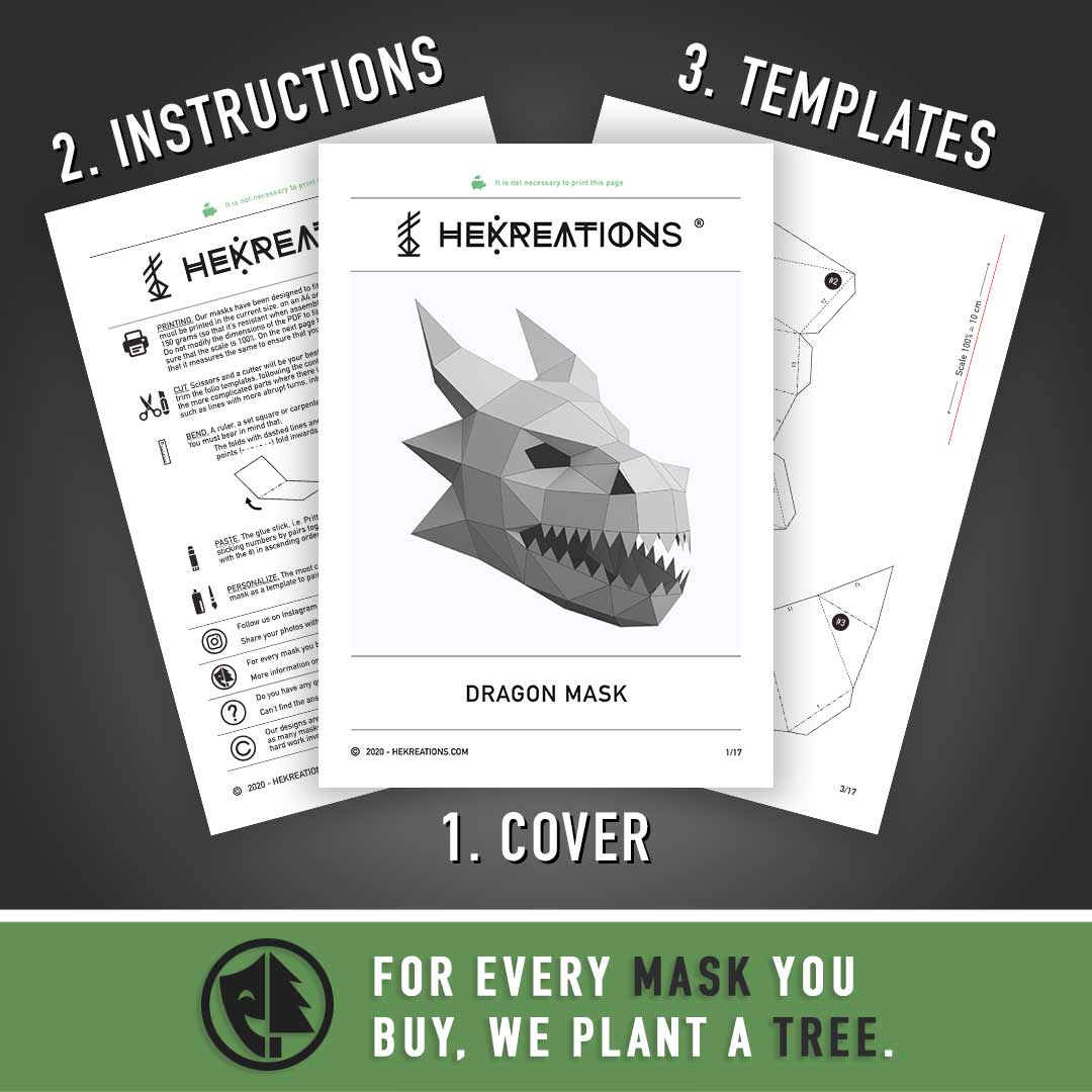 free printable dragon mask template