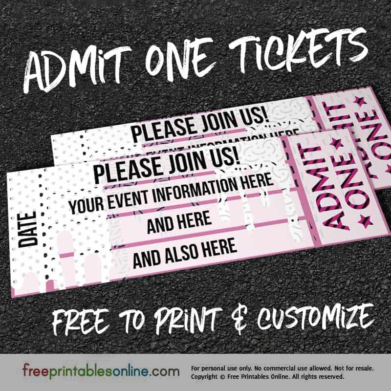 Drip Drop Admit One Ticket Template Drip Drop Admit One Ticket Template