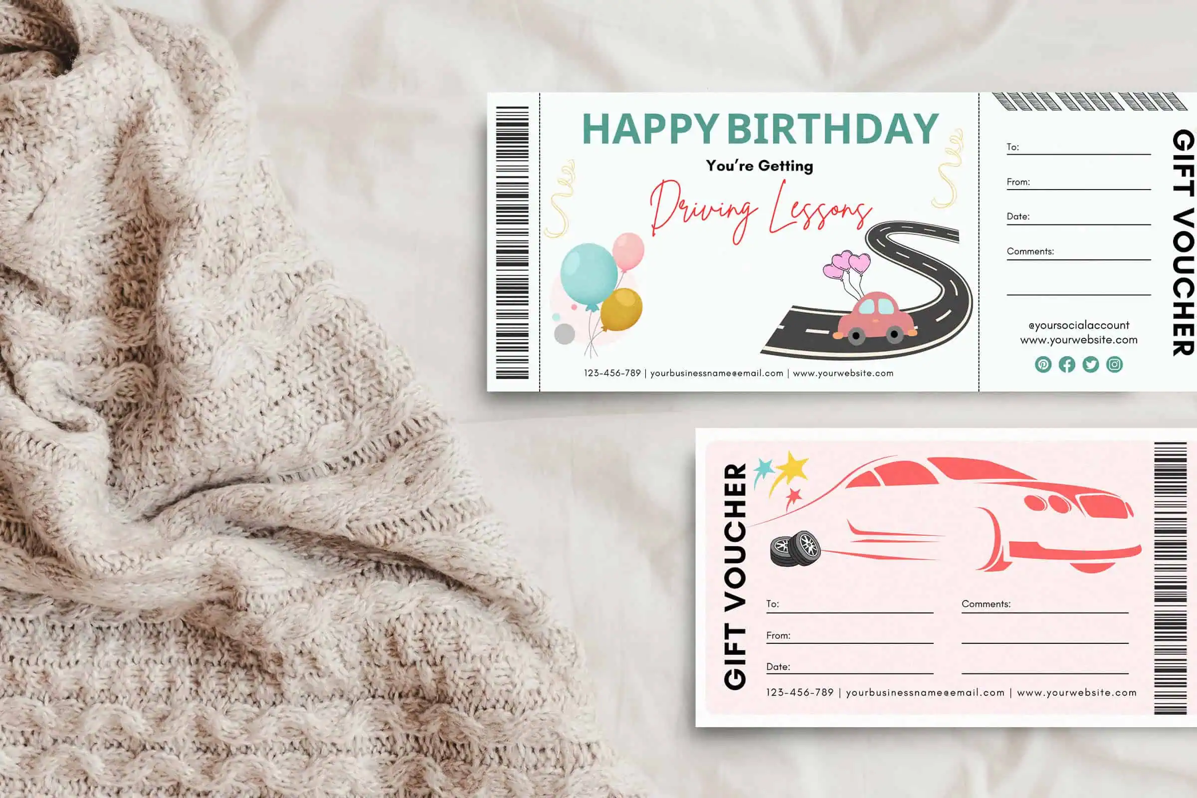 free printable driving lesson voucher template
