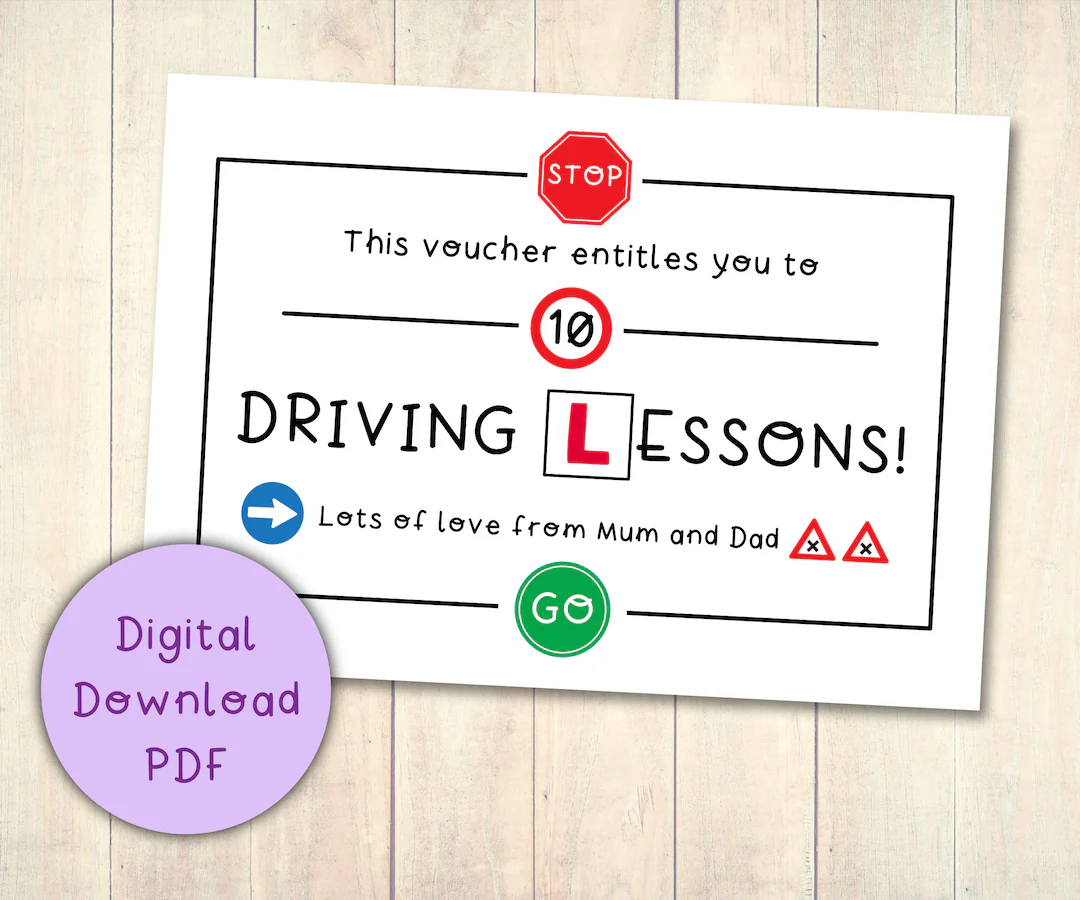 Driving Lessons Gift Voucher Coupon