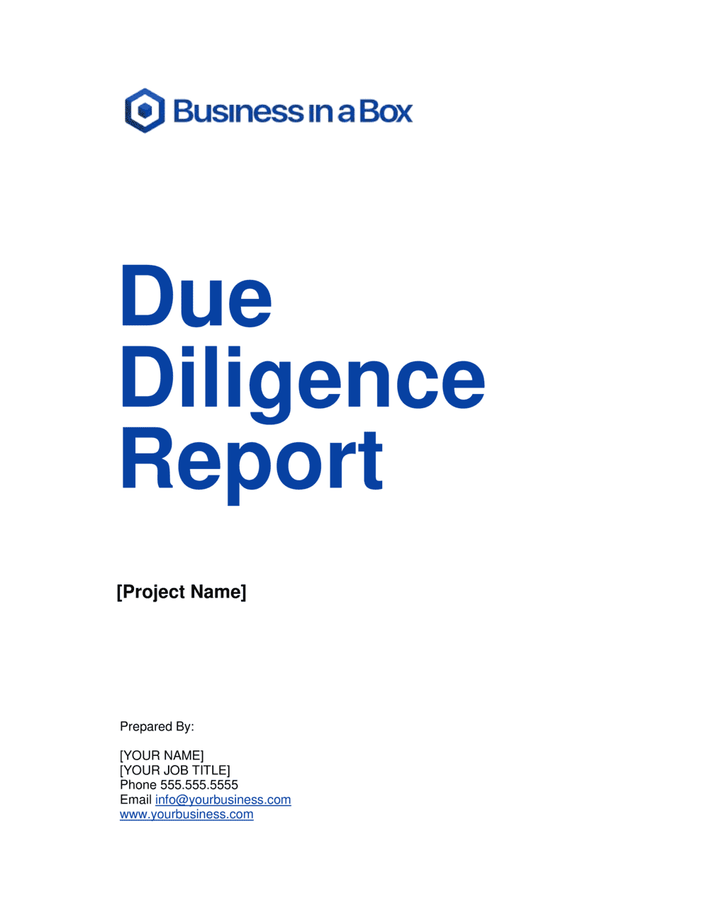 financial due diligence report sample template