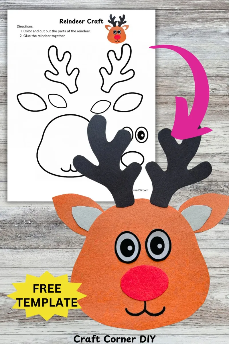 christmas reindeer craft template christmas reindeer craft template