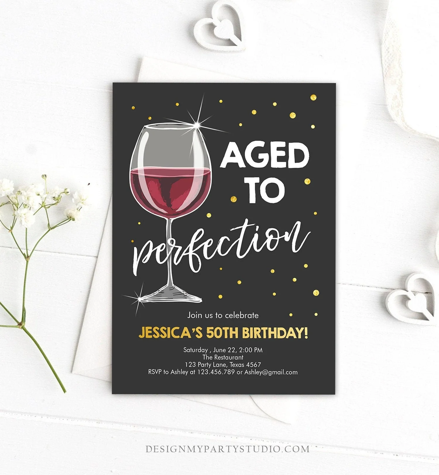 Editable Aged To Perfection Birthday 1093