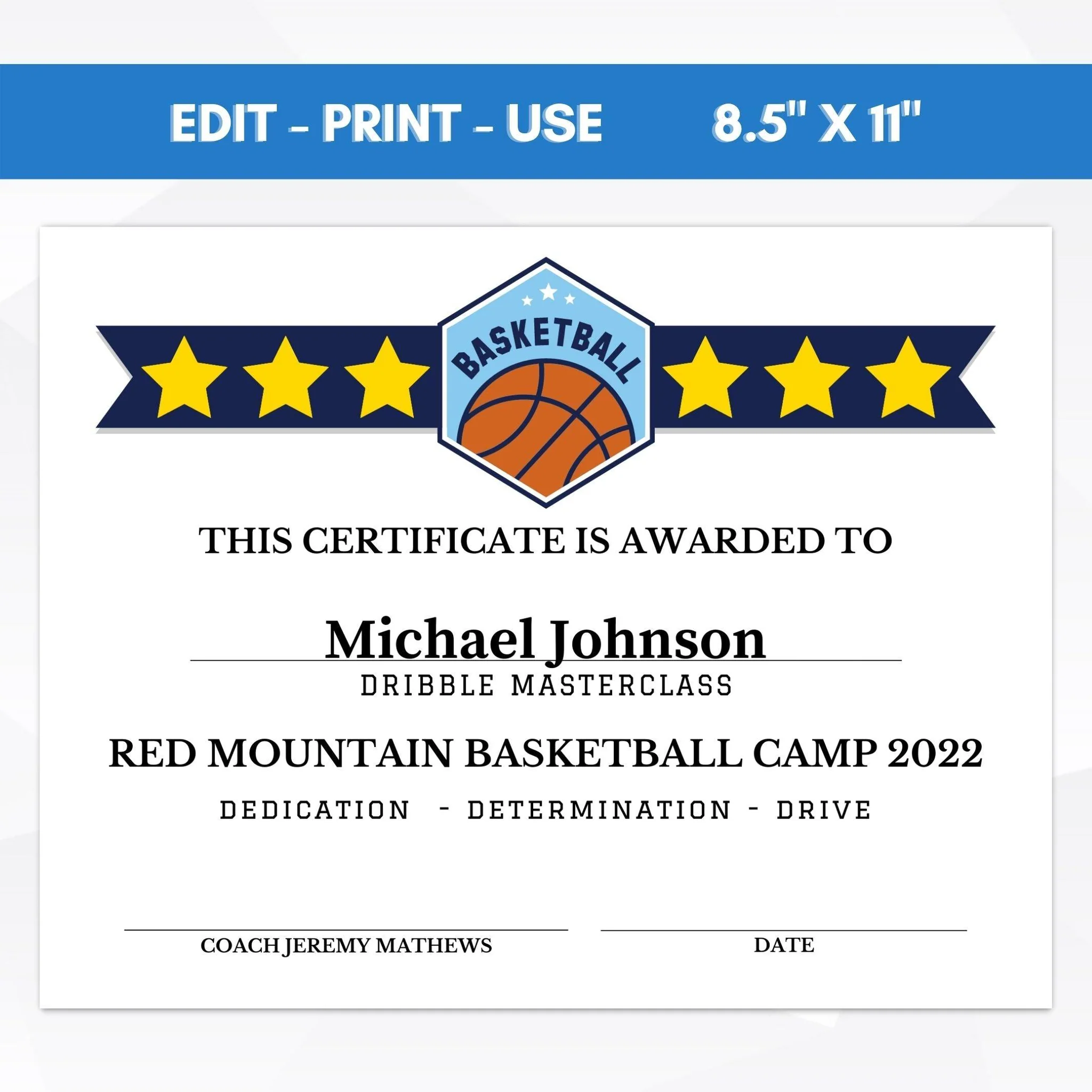 free printable basketball certificate template free printable basketball certificate template
