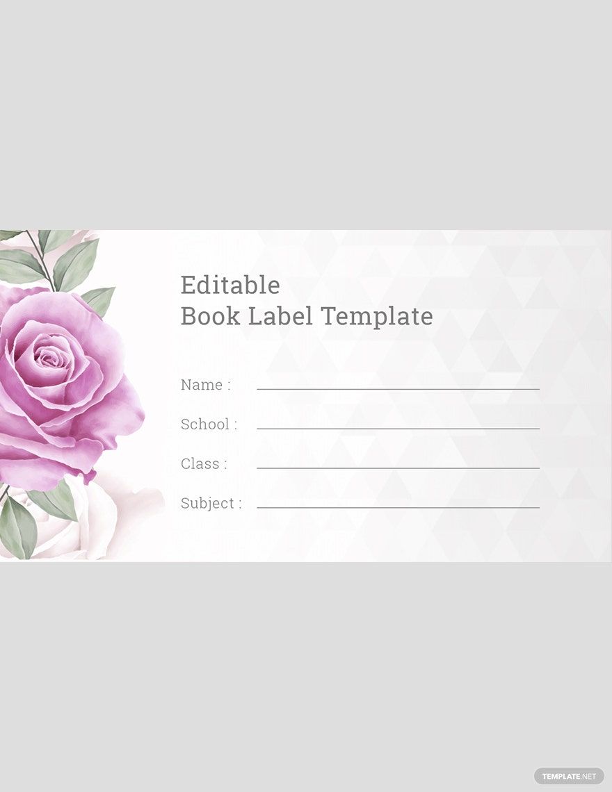 Editable Book Label