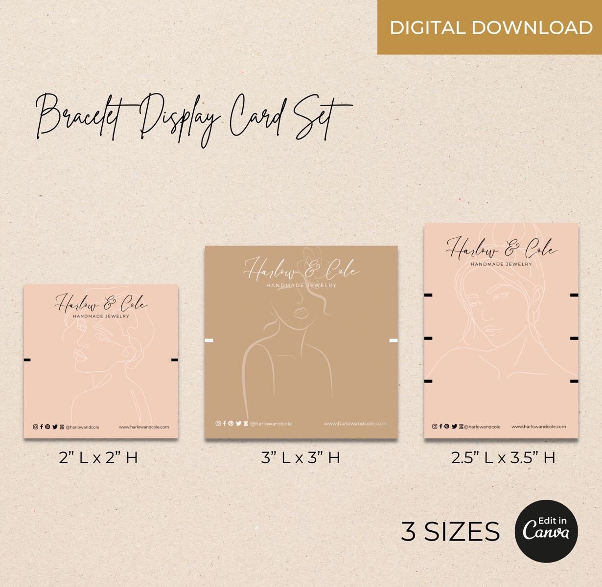 Editable Bracelet Display Card Template Editable Bracelet Display Card Template