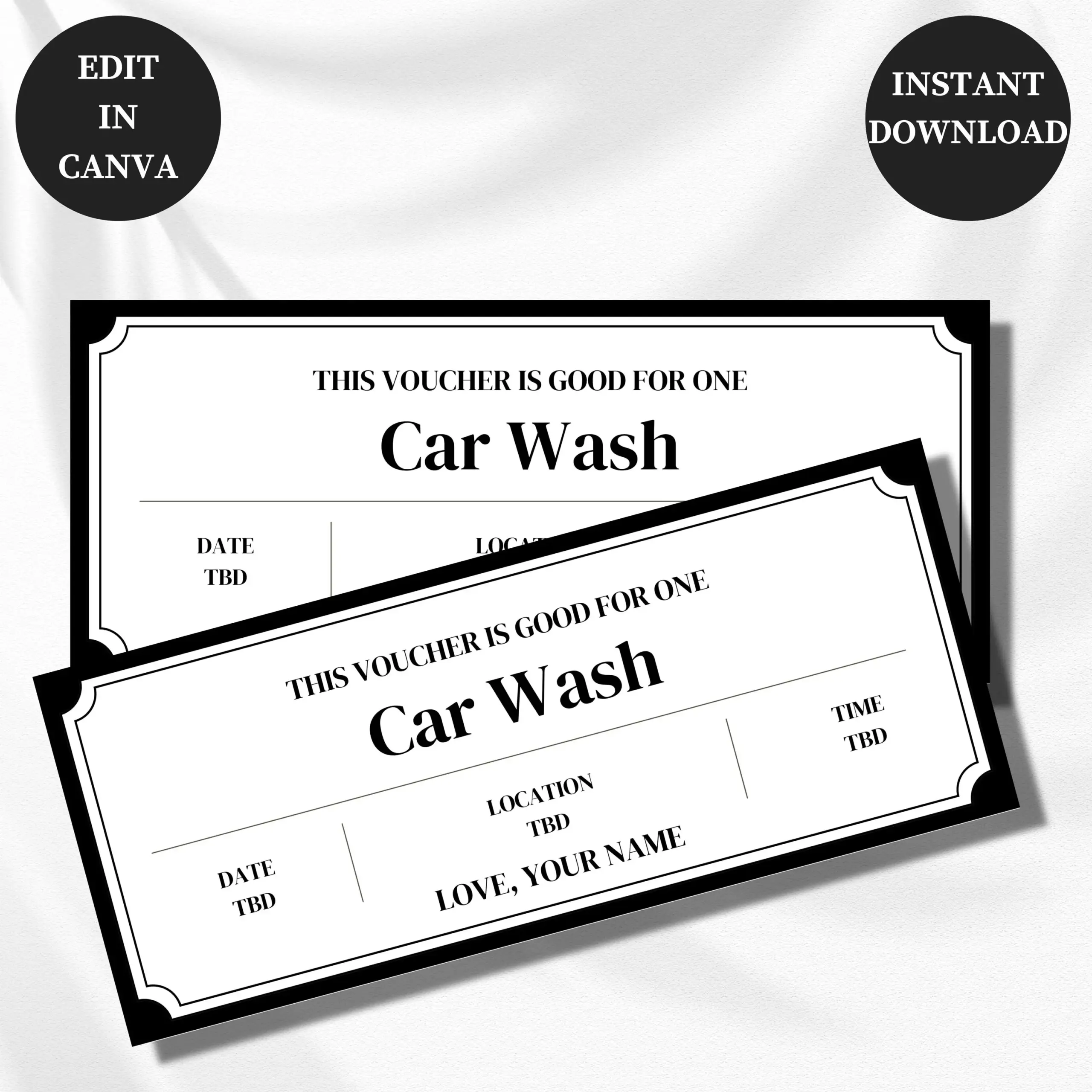 Editable Car Wash Gift Certificate