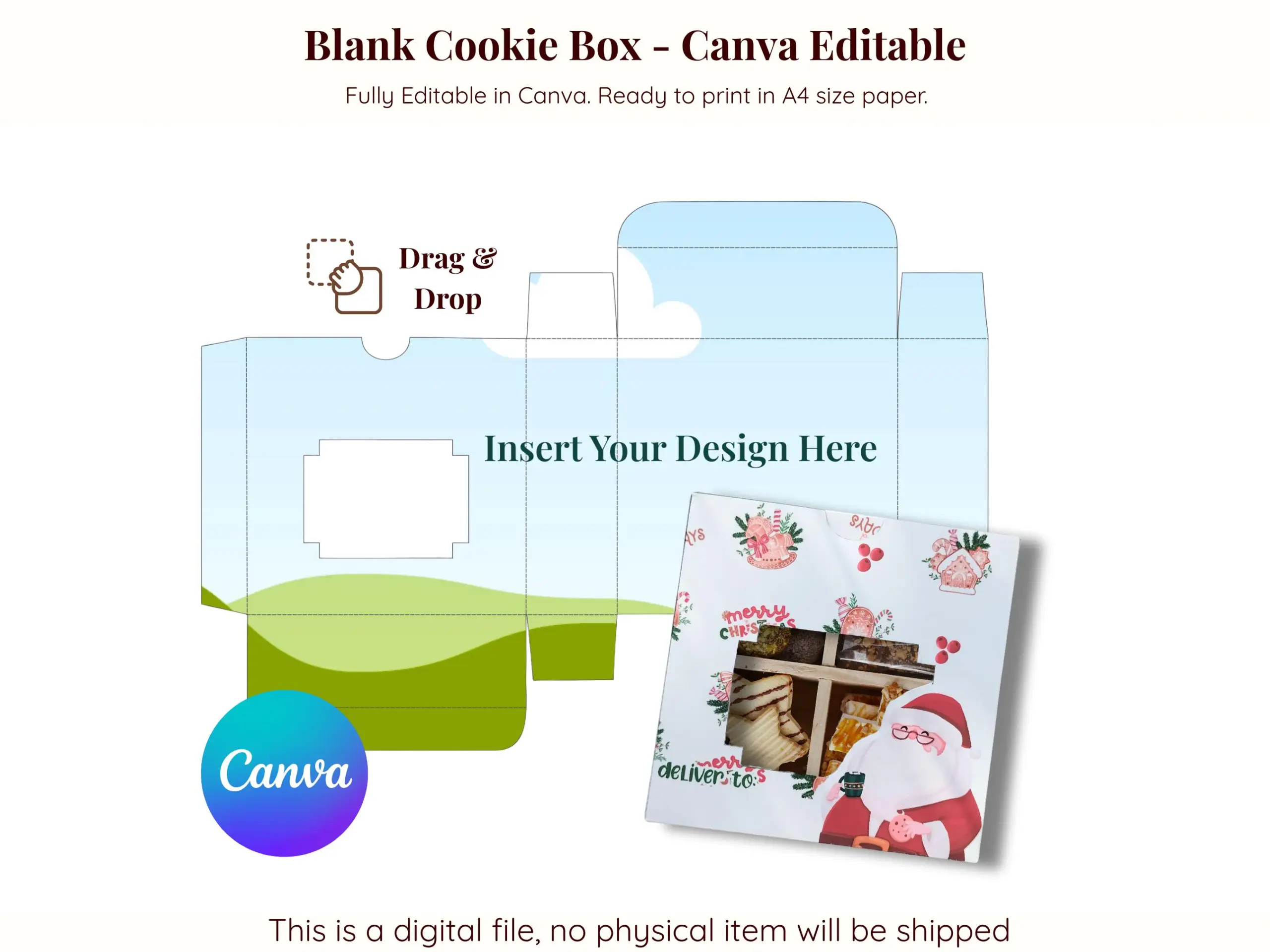 Editable Cookie Box Template Printable Editable Cookie Box Template Printable