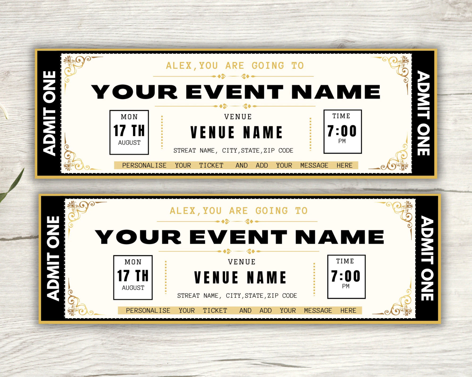 Editable Event Ticket Template Printable Editable Event Ticket Template Printable