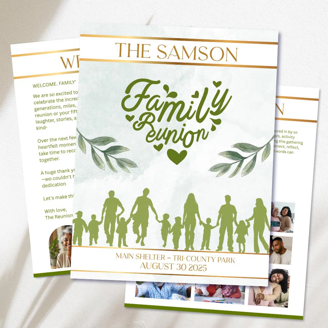Editable Family Reunion Itinerary