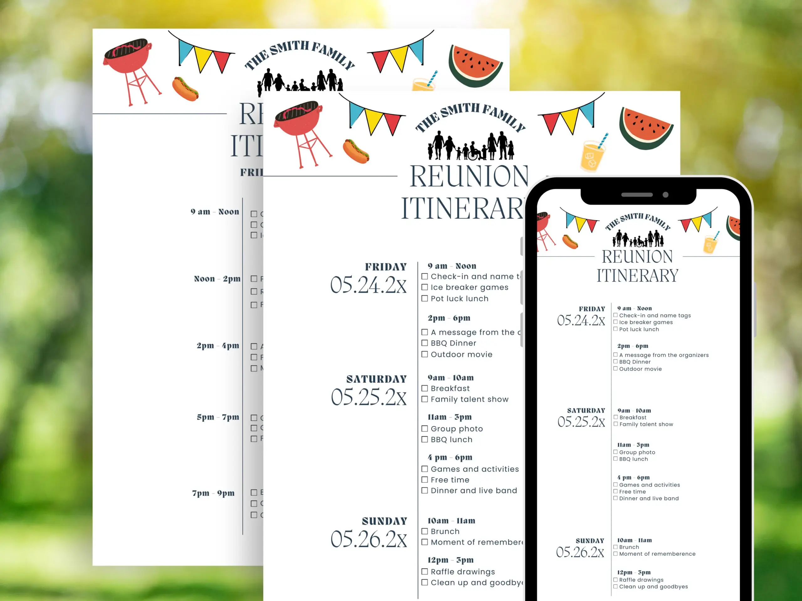Editable Family Reunion Program Template