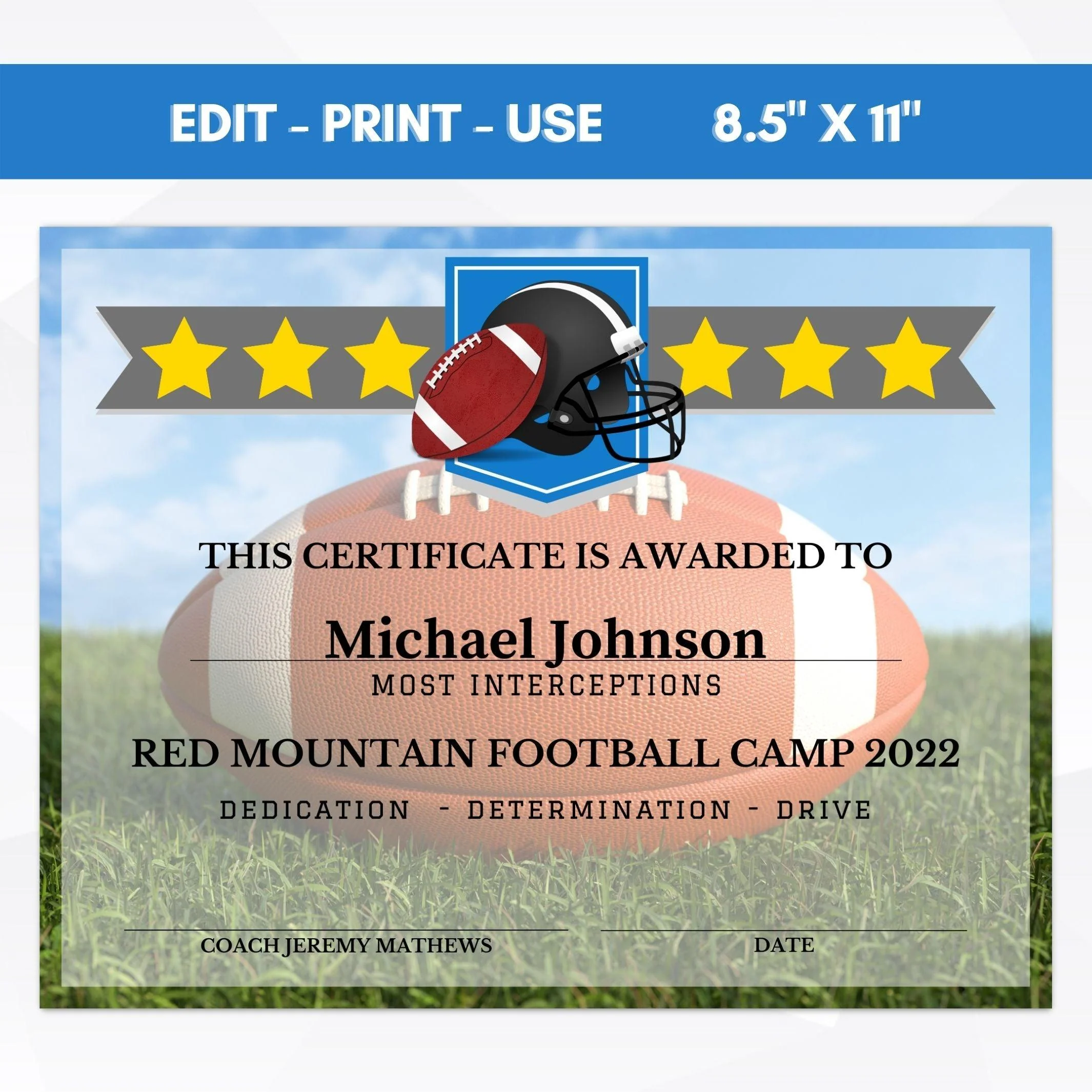 Editable Football Award Certificates End Of Season Football Awards 1
