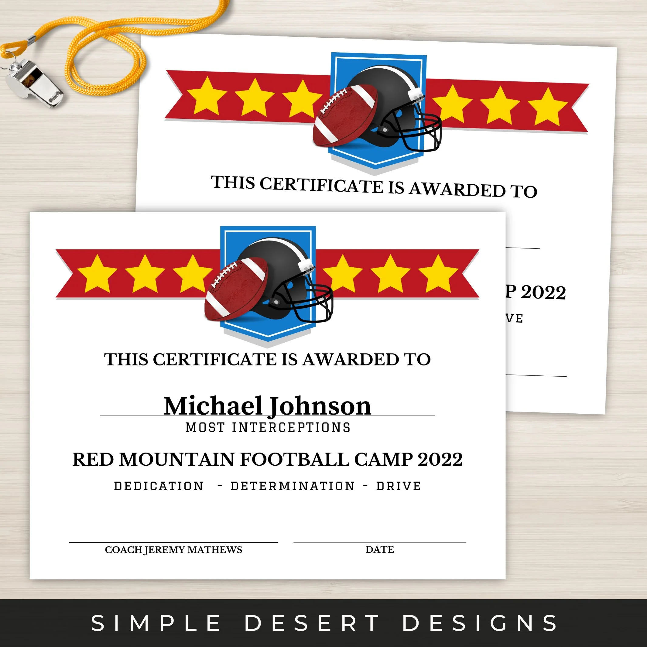 Editable Football Award Certificates End Of Season Football Awards