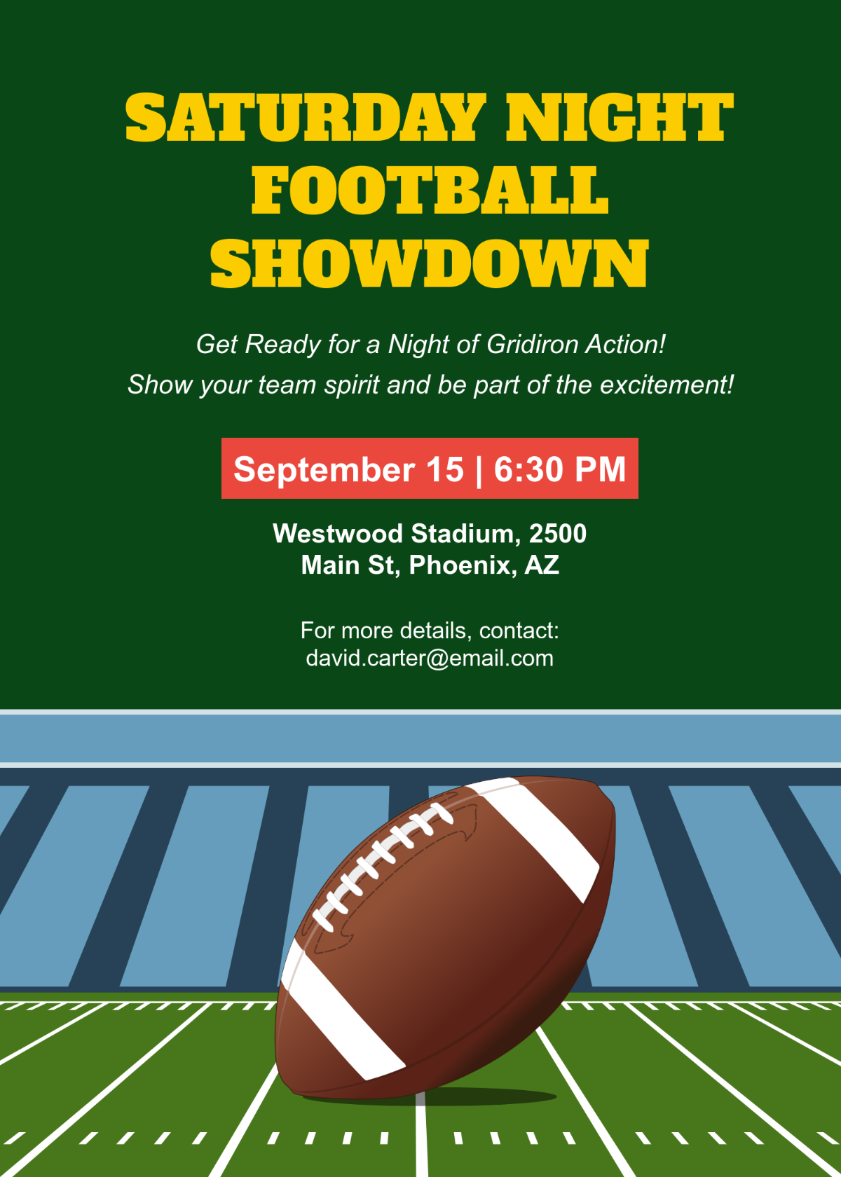 Editable Football Invitation