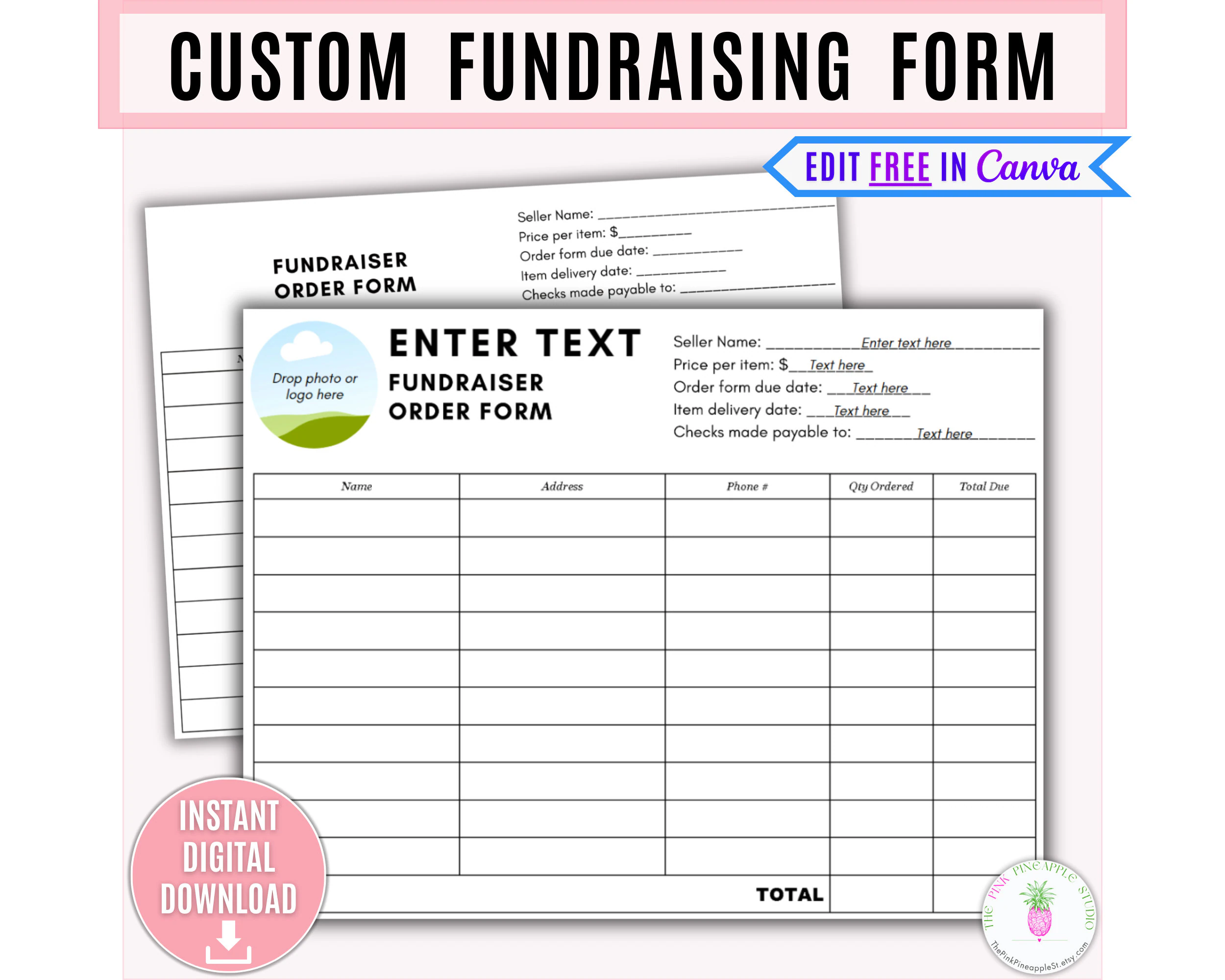 Editable Fundraising Form Printable