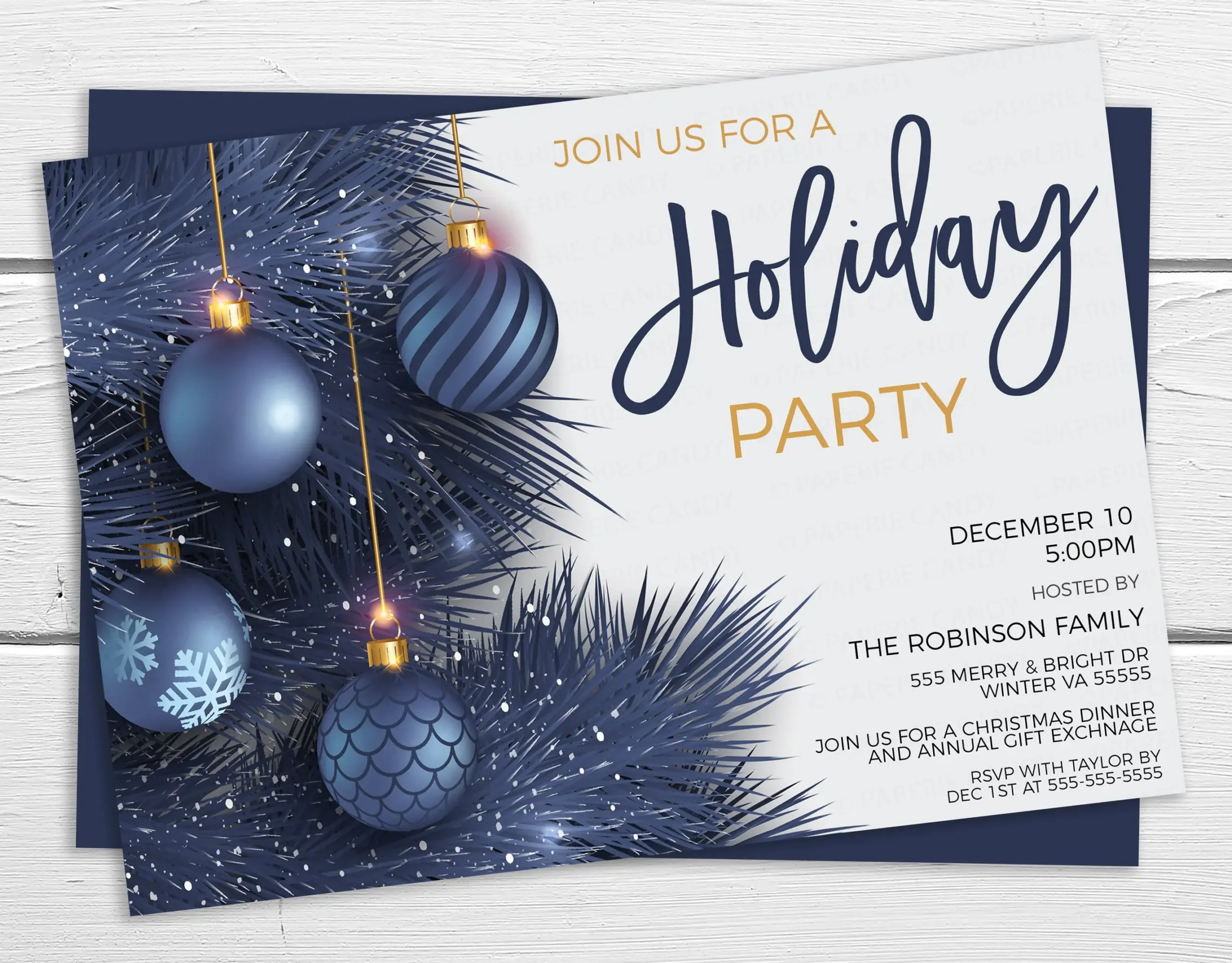Editable Holiday Party Invitation Christmas Brunch Lunch Dinner Breakfast Invite Business Company Staff Employee School Pto Pta Printable