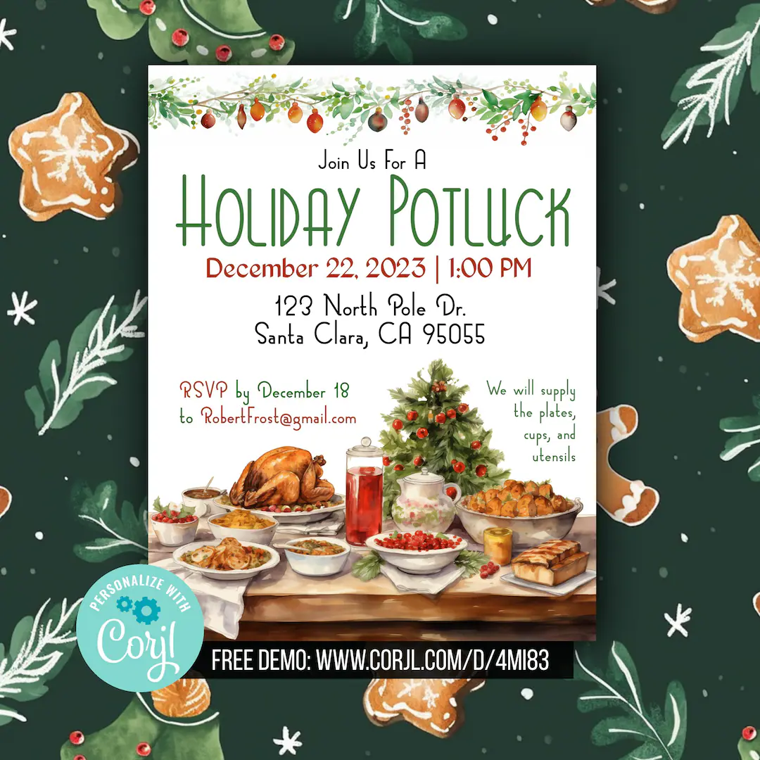 christmas potluck flyer template christmas potluck flyer template