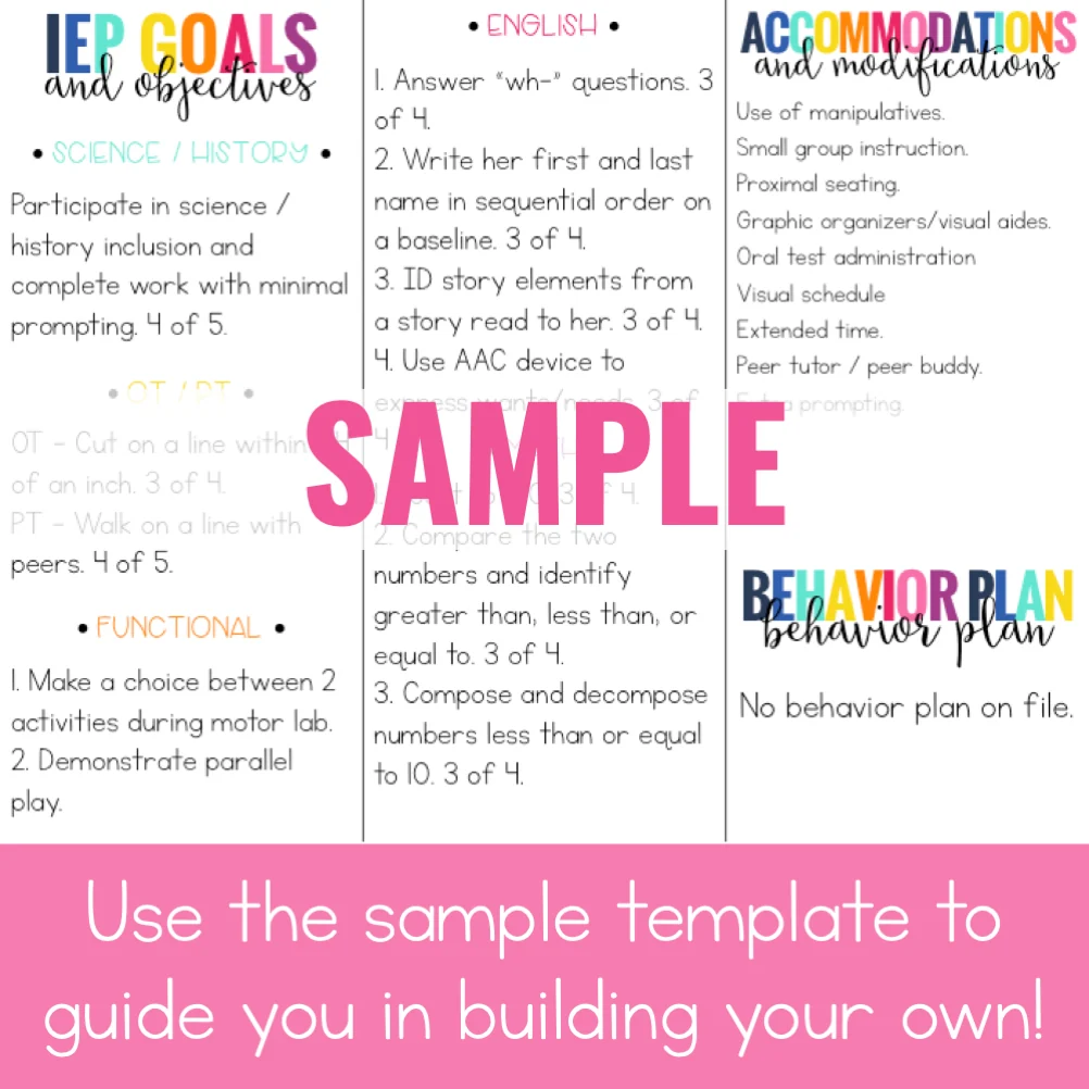 Editable Iep At A Glance Brochure Iep Snapshot Brochure Editable Iep At A Glance Brochure Iep Snapshot Brochure