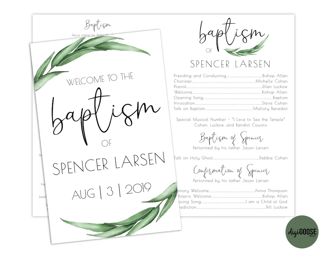 Editable Lds Baptism Program Template Editable Lds Baptism Program Template