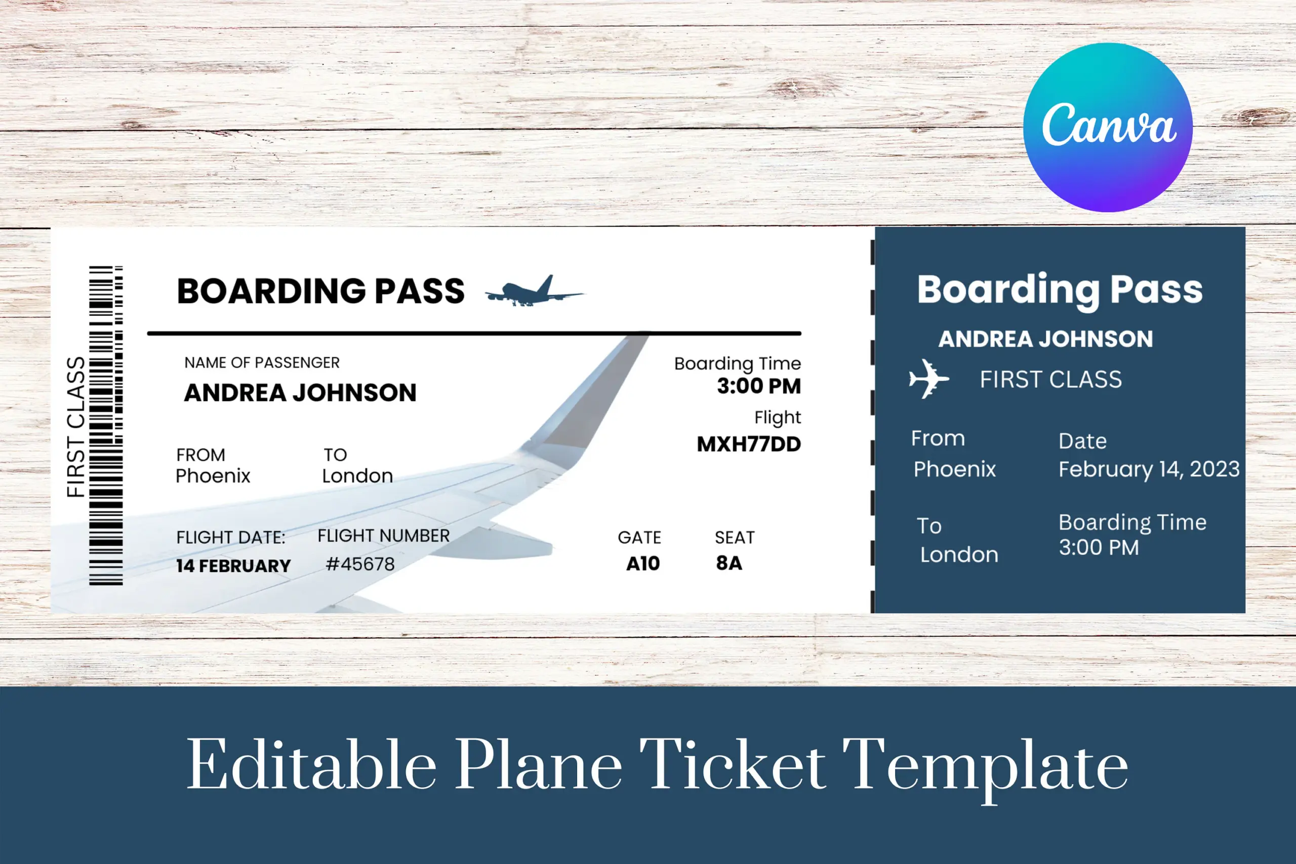 Editable Plane Ticket Template Printable