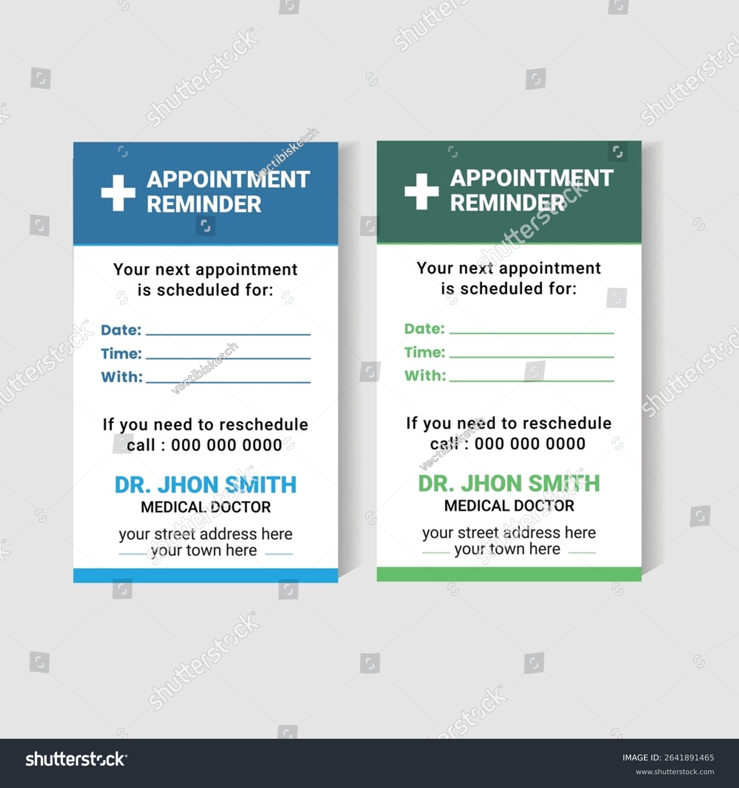 free printable appointment reminder appointment card template