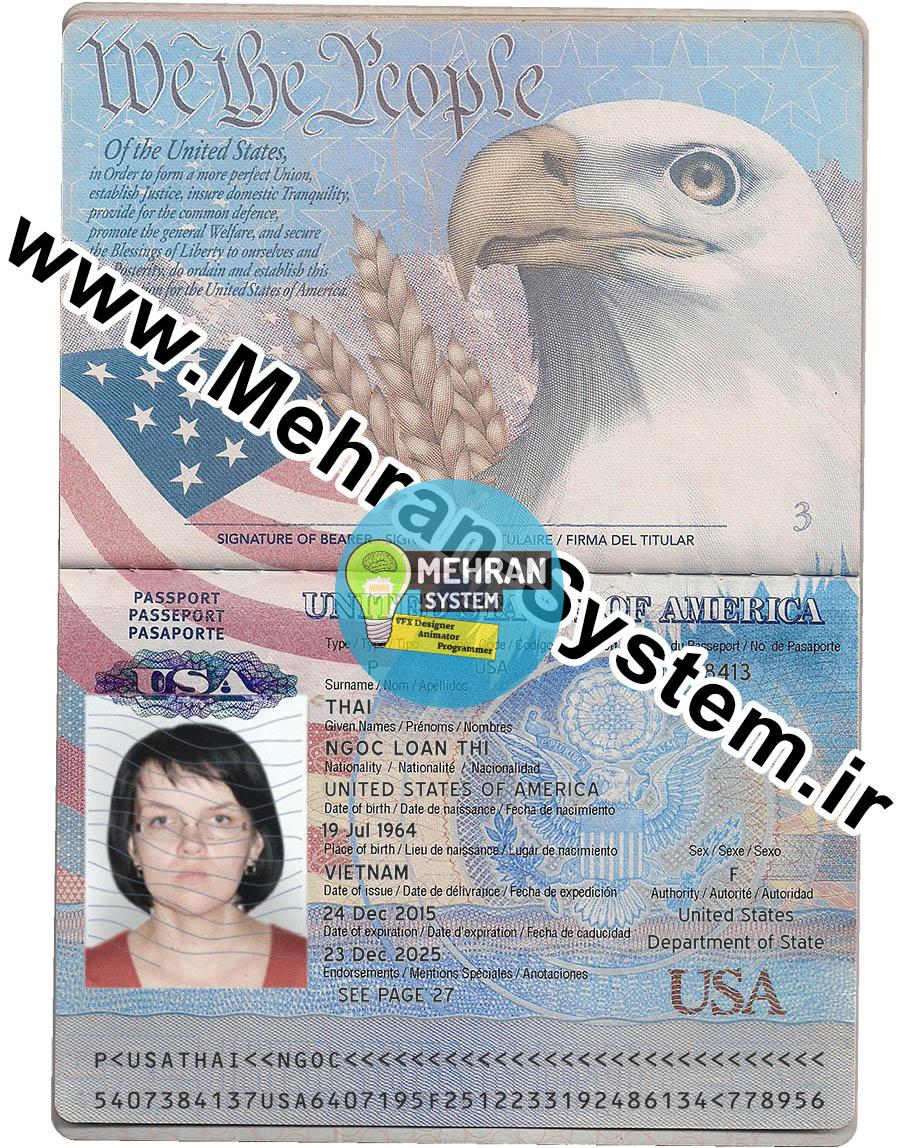 Editable Usa Passport Template Psd