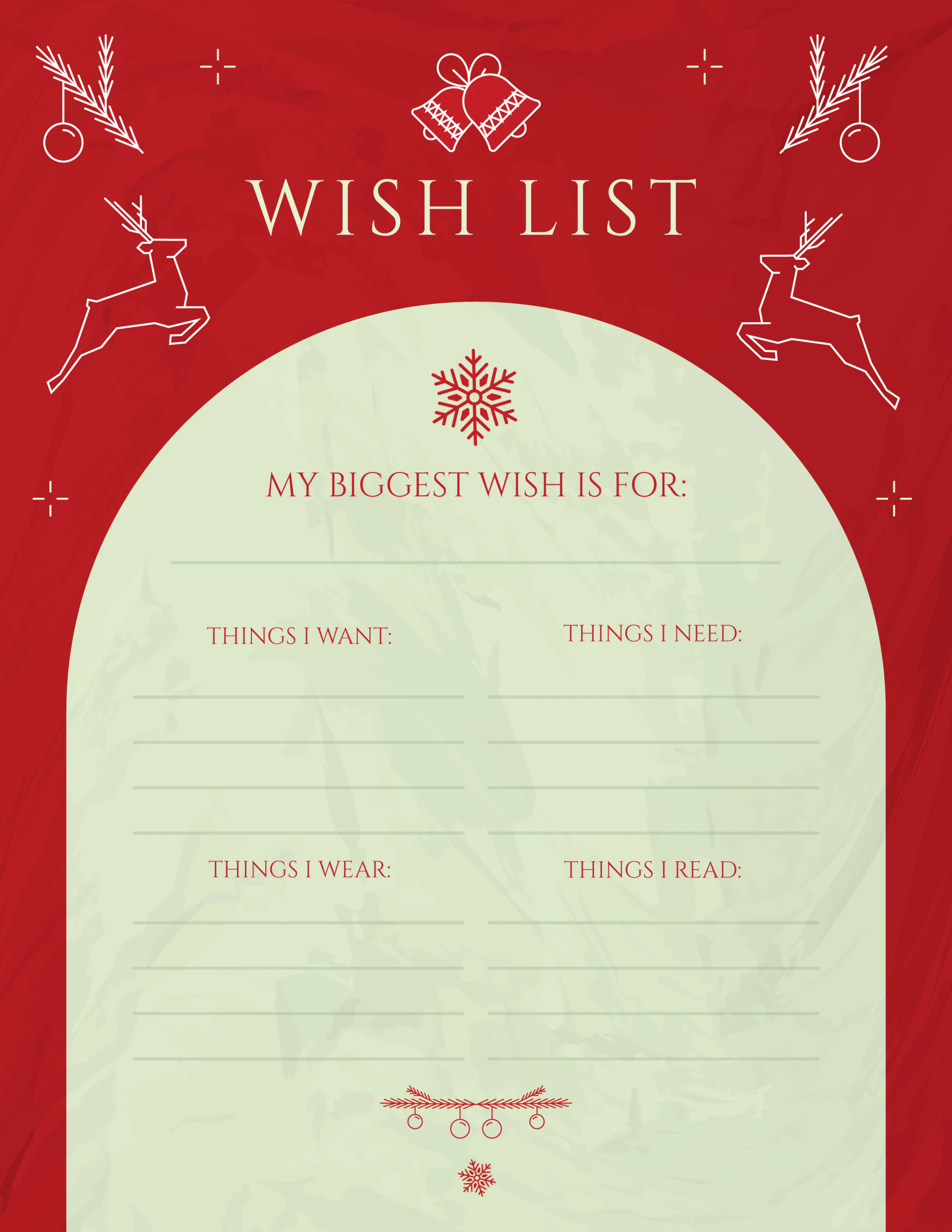 Elegant Christmas Wish List Template