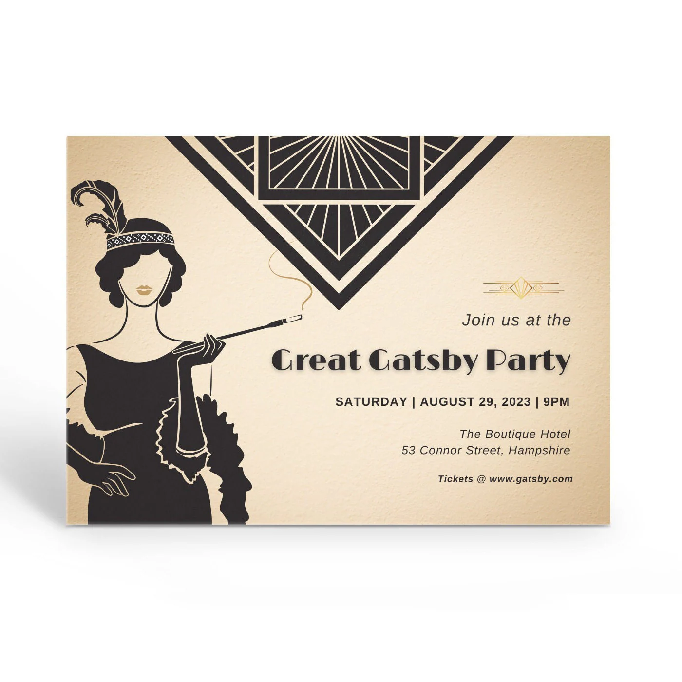 Elegant Great Gatsby Invitation Gold Elegant Great Gatsby Invitation Gold