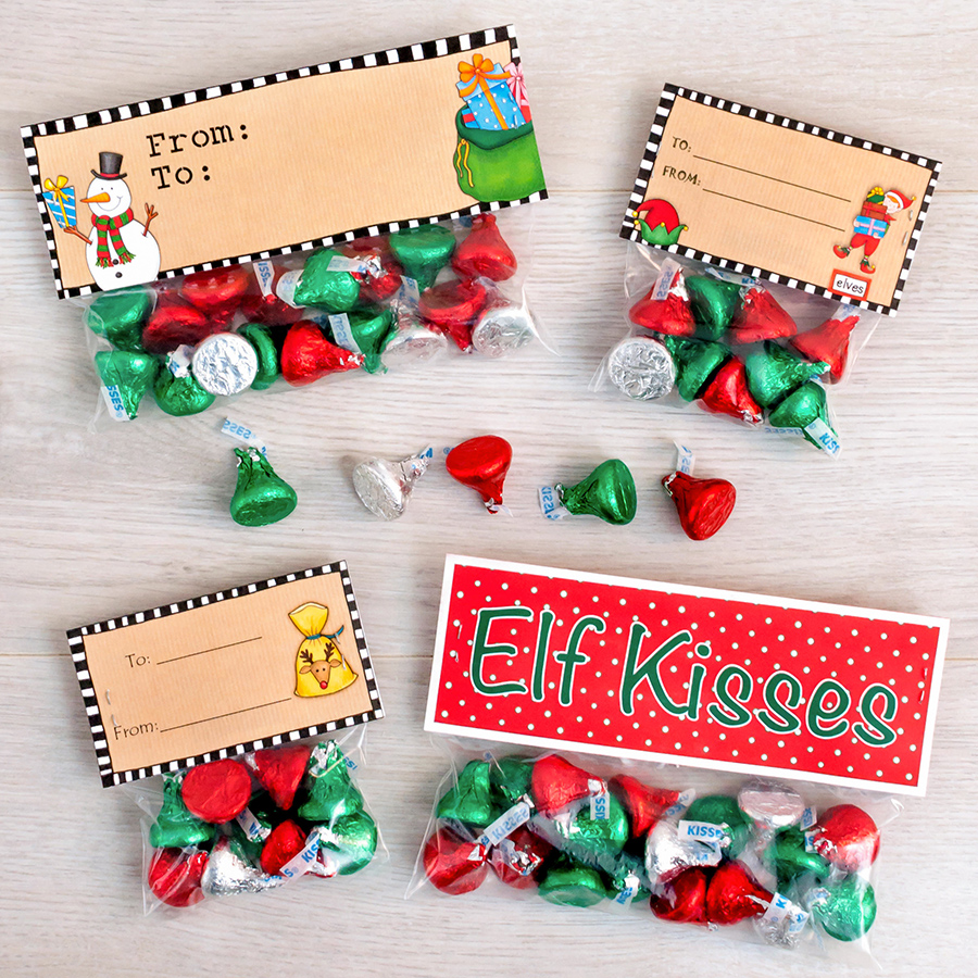Elf Kisses Free Printable Bag Toppers Elf Kisses Free Printable Bag Toppers