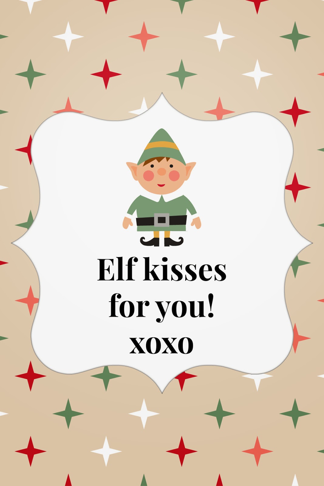 free printable elf kisses printable template free printable elf kisses printable template