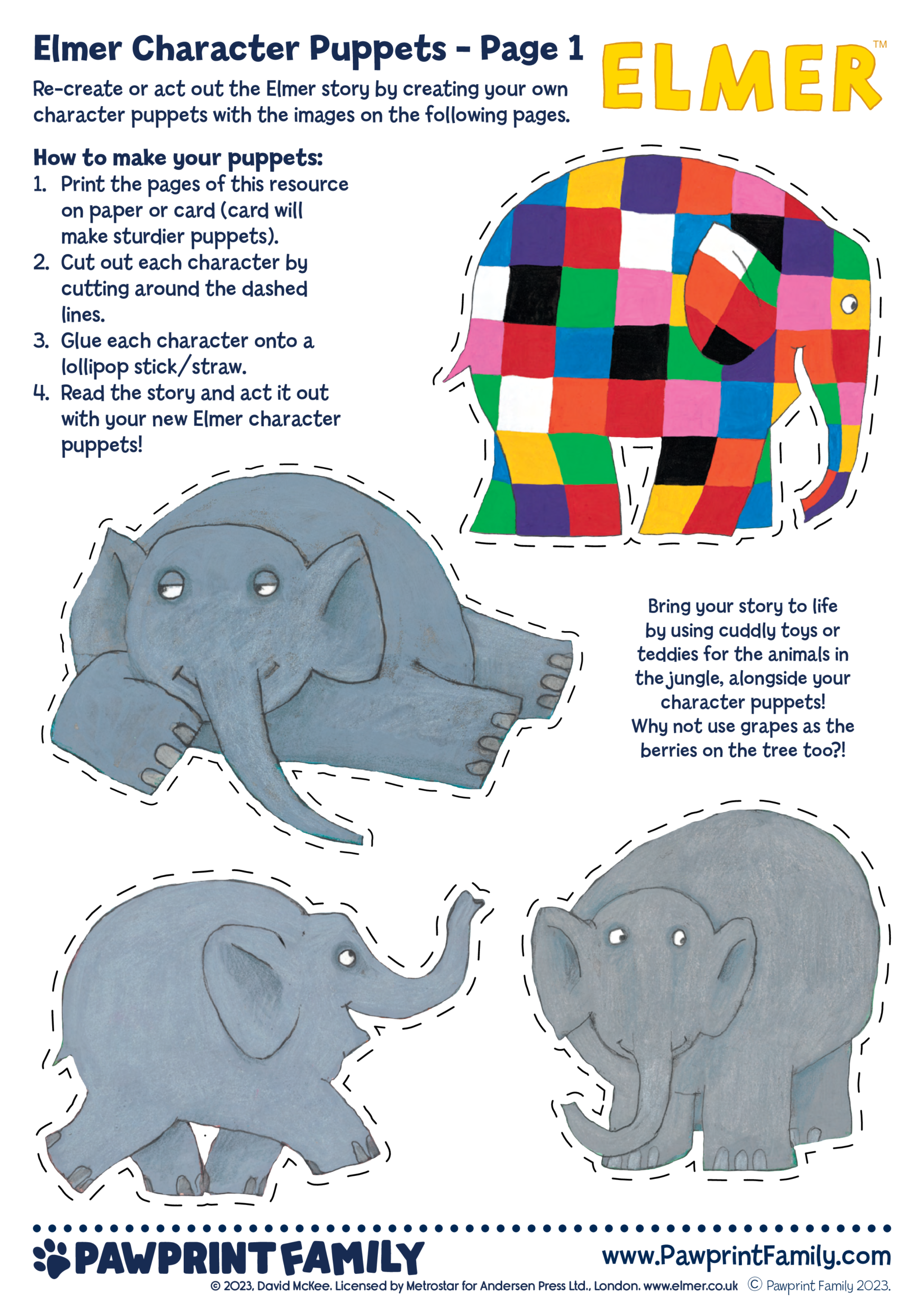 Elmer Character Puppets