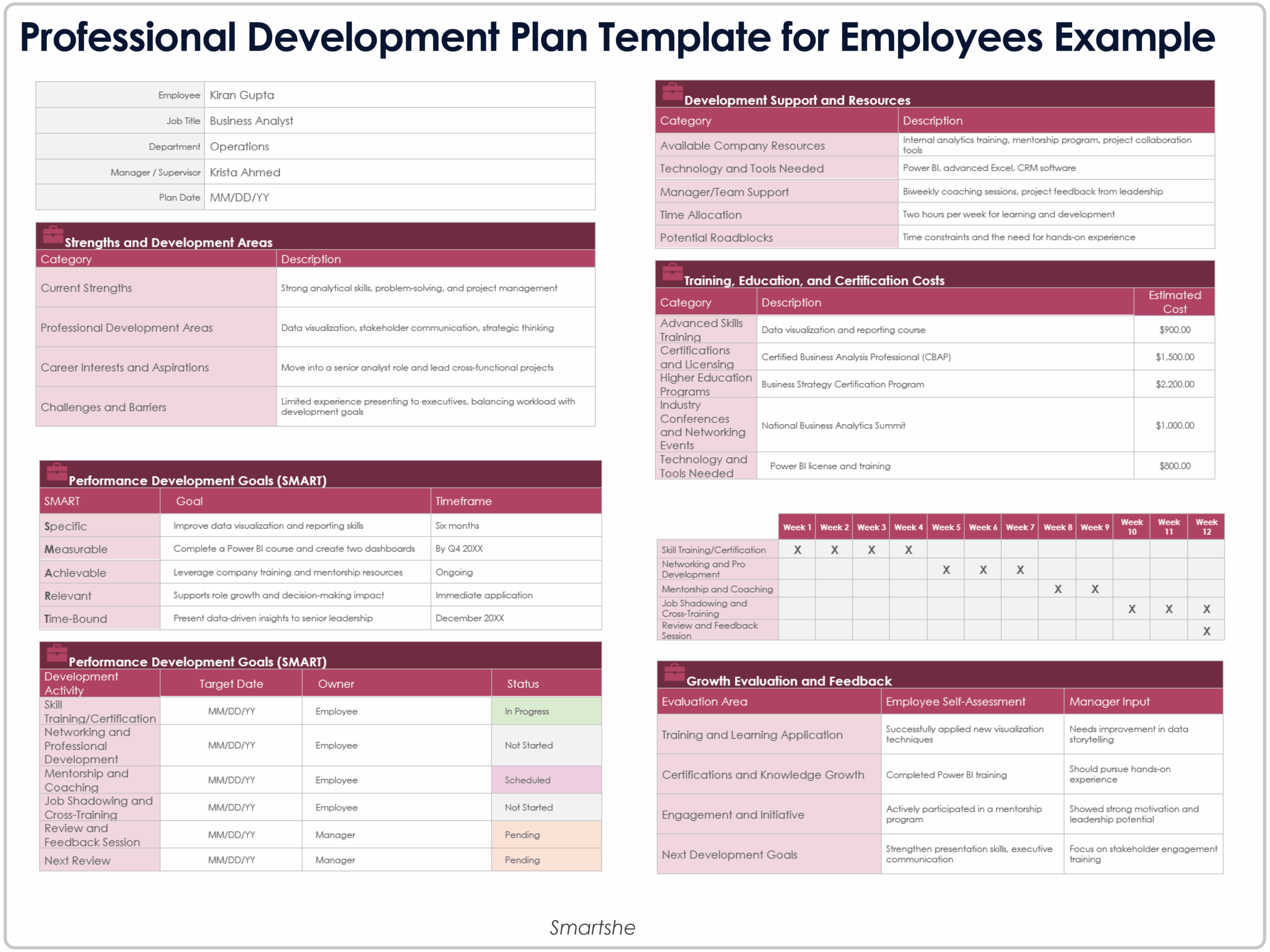 Employee Development Plan Templates Employee Development Plan Templates