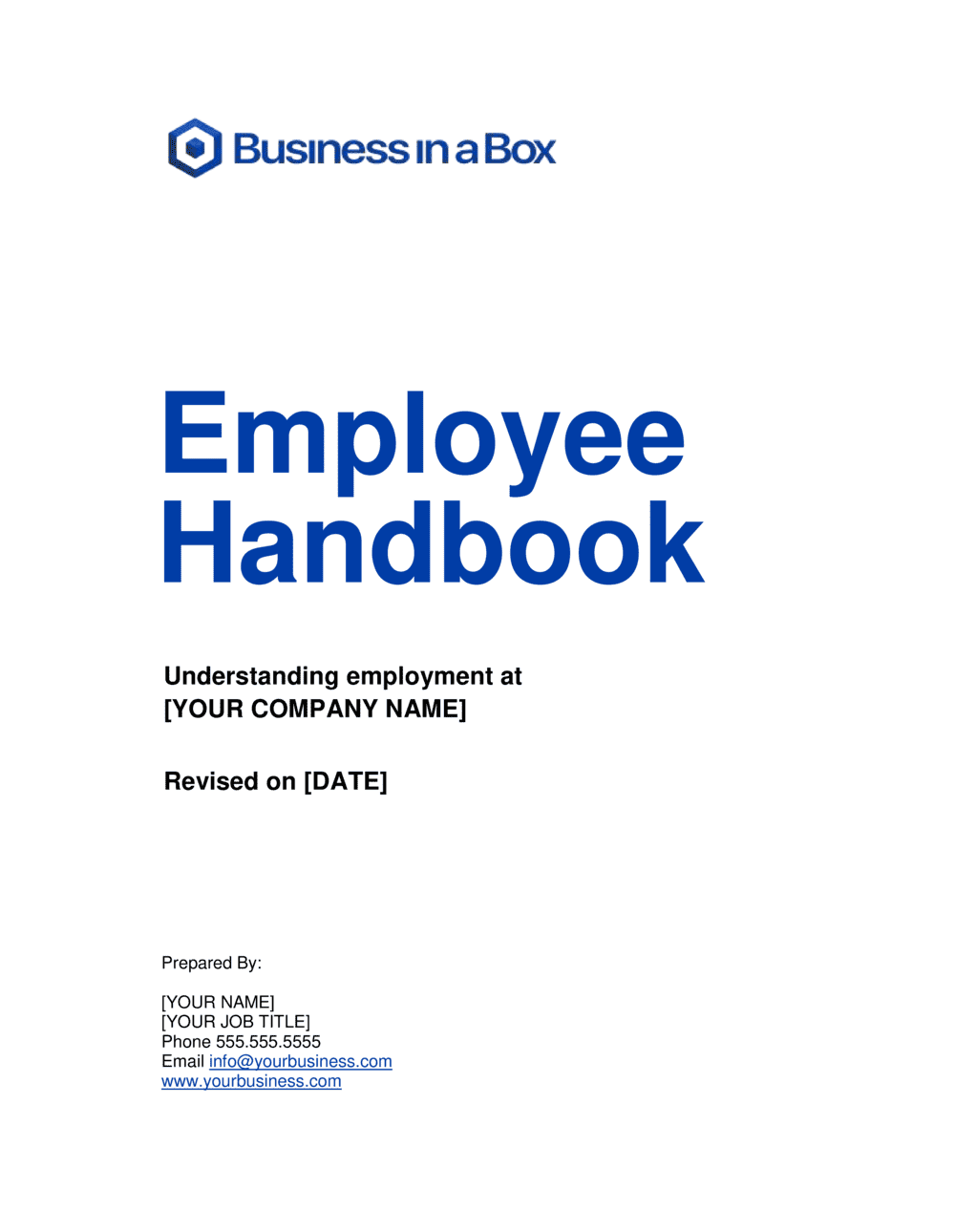 free sample employee handbook template