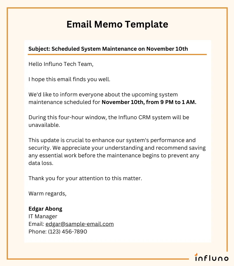 Employee Memo Examples