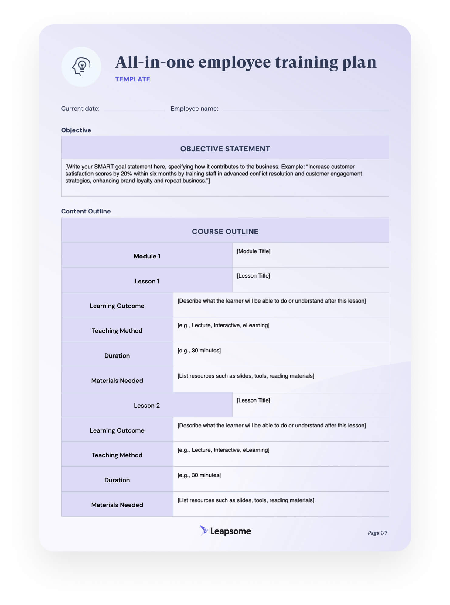 Employee Training Plan Employee Training Plan