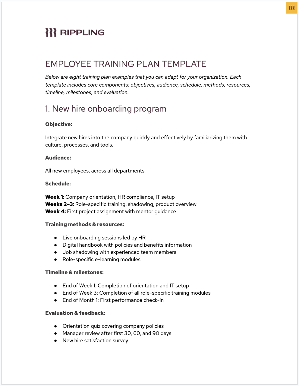 training module sample template training module sample template