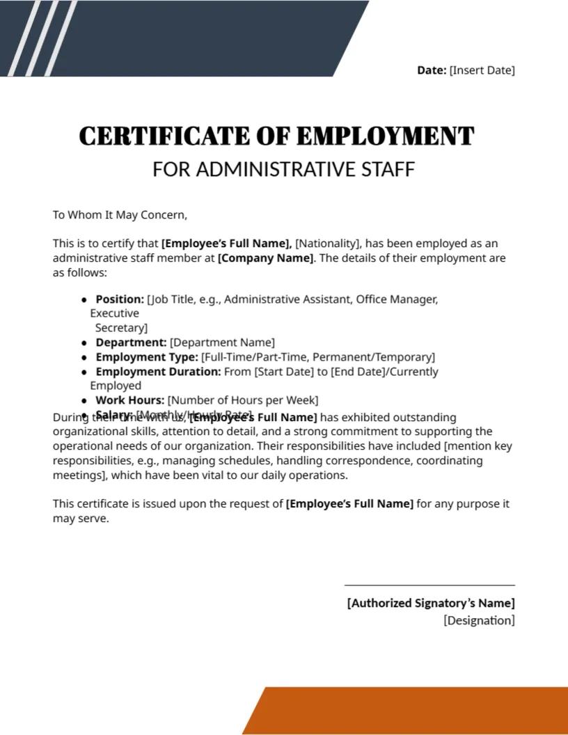 certificate of employment sample template certificate of employment sample template