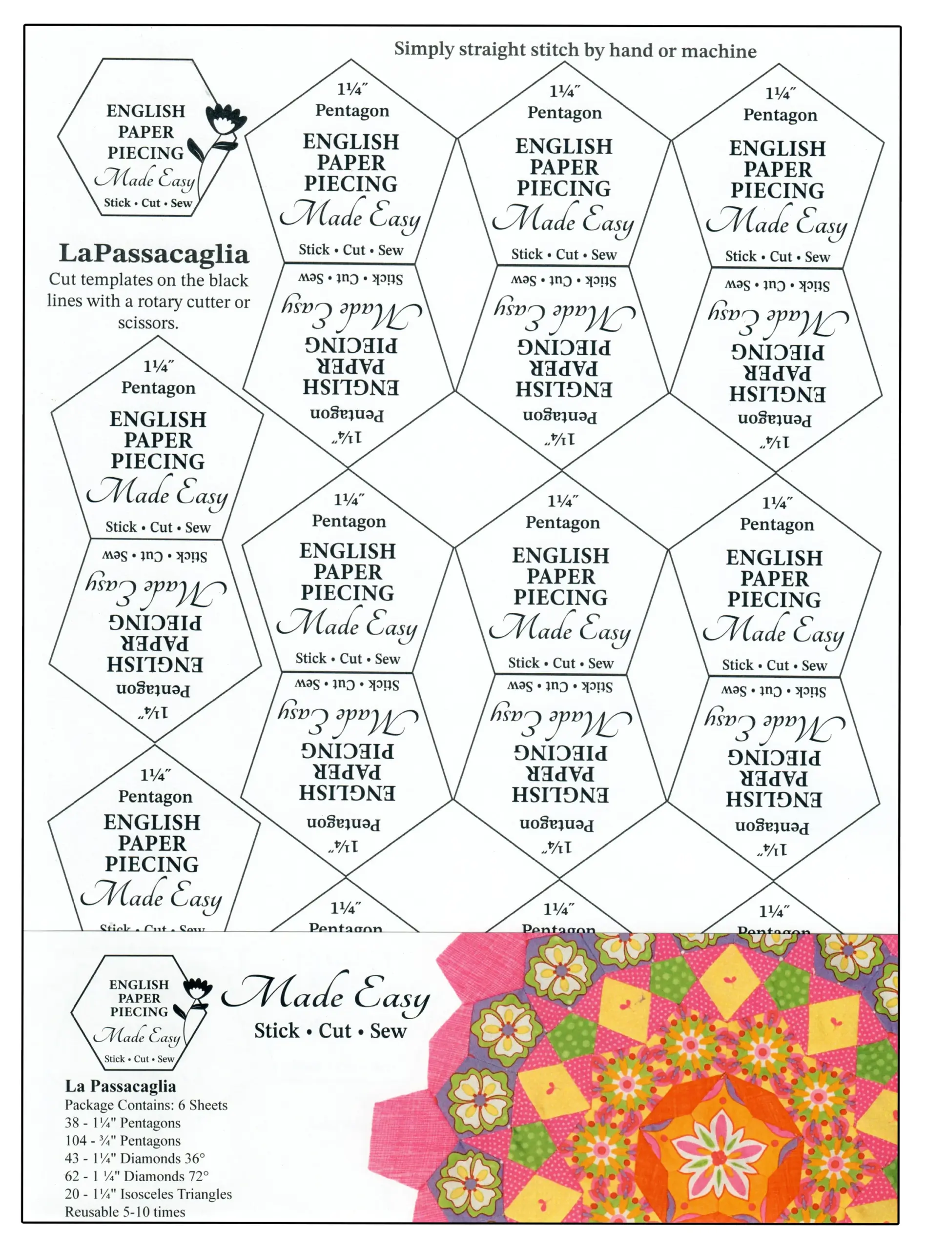 free printable english paper piecing template