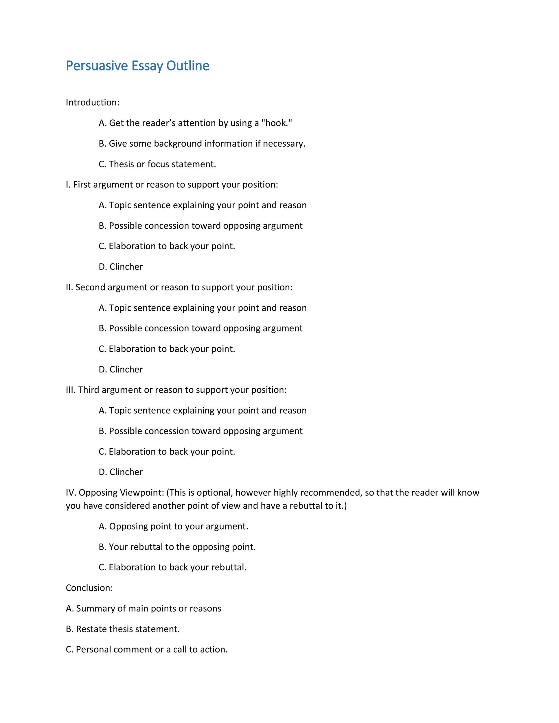 Essay Outline Template