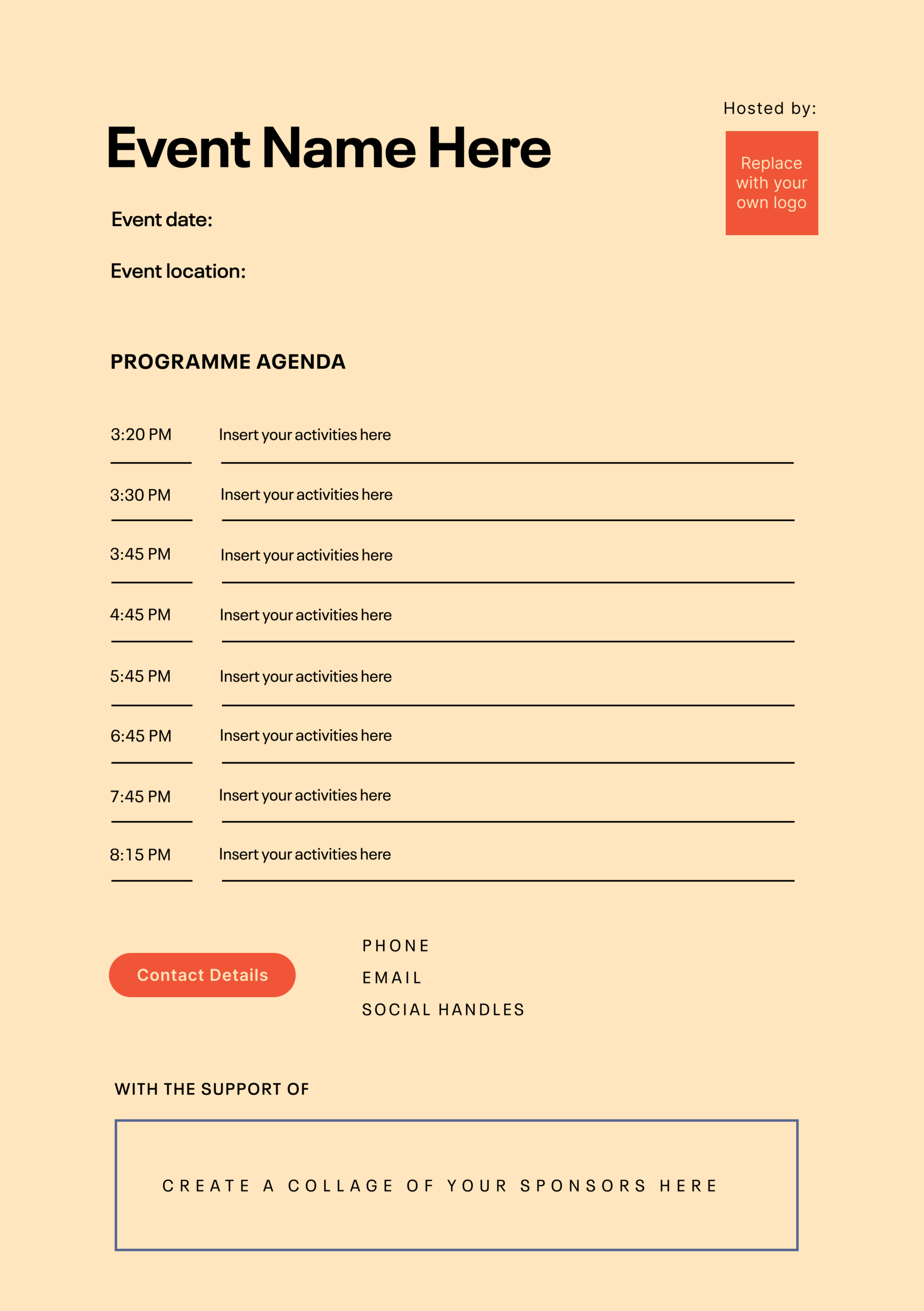 Event Programme Free Online Templates Ds00