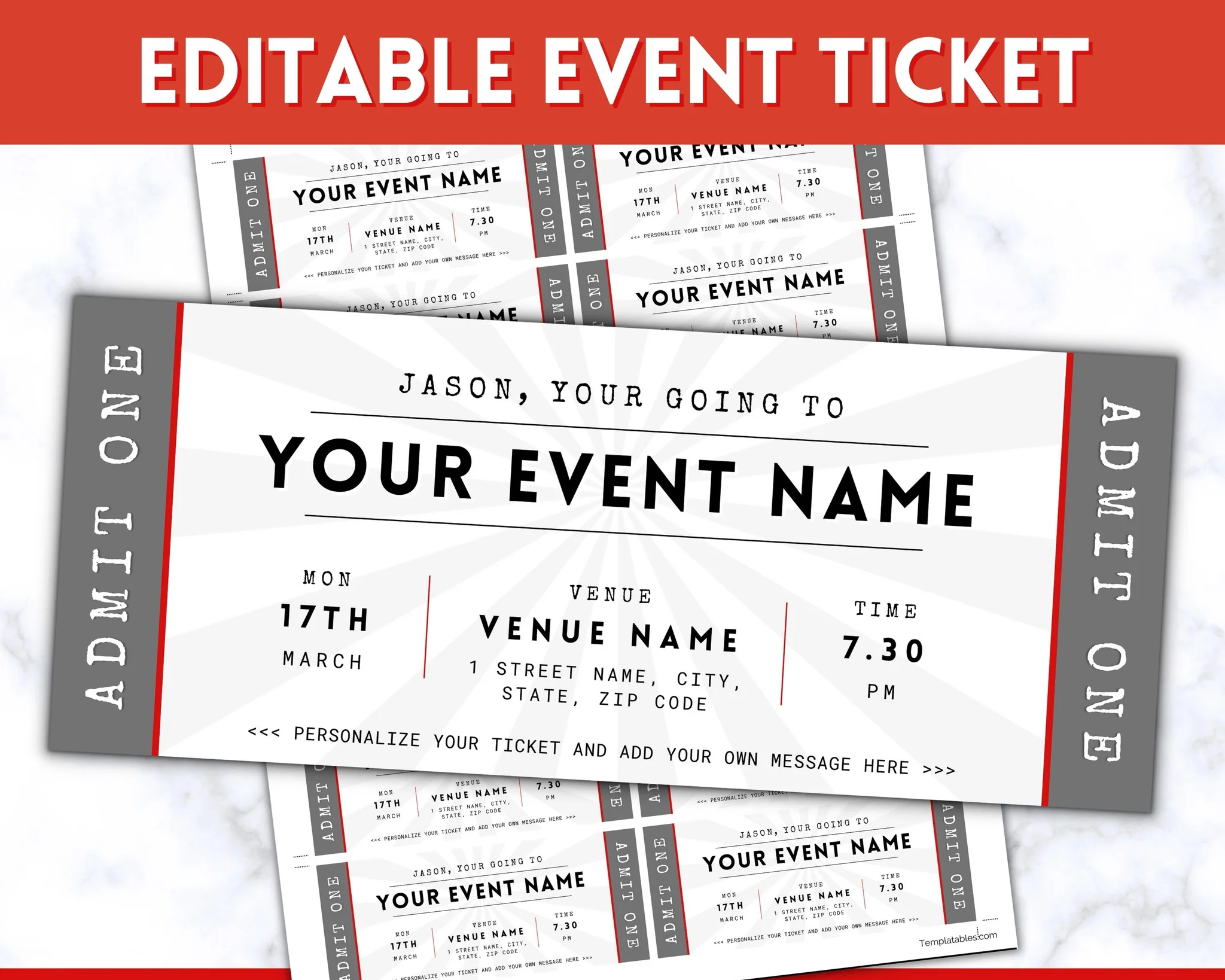 free printable concert tickets template