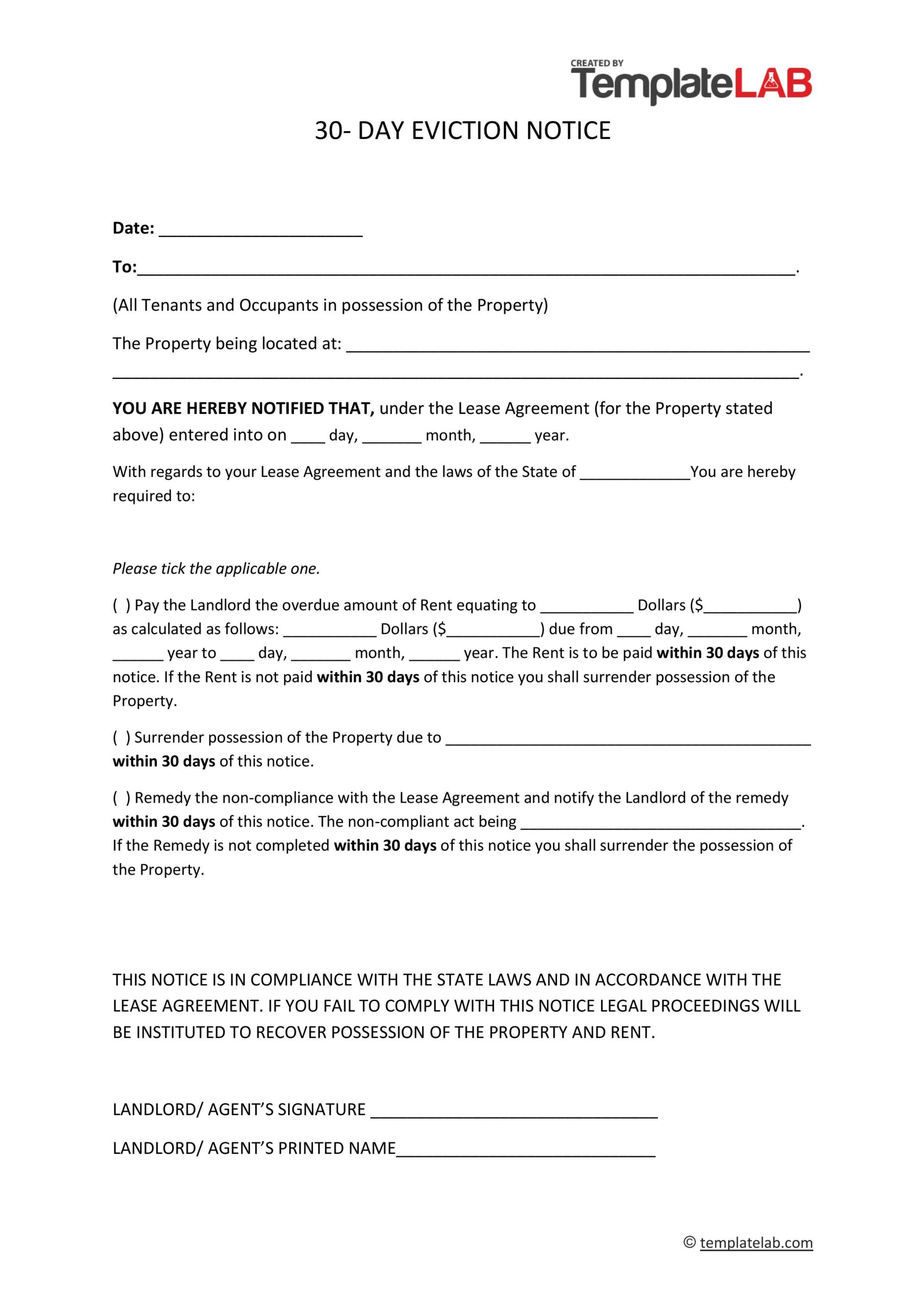 Eviction Notice Templates