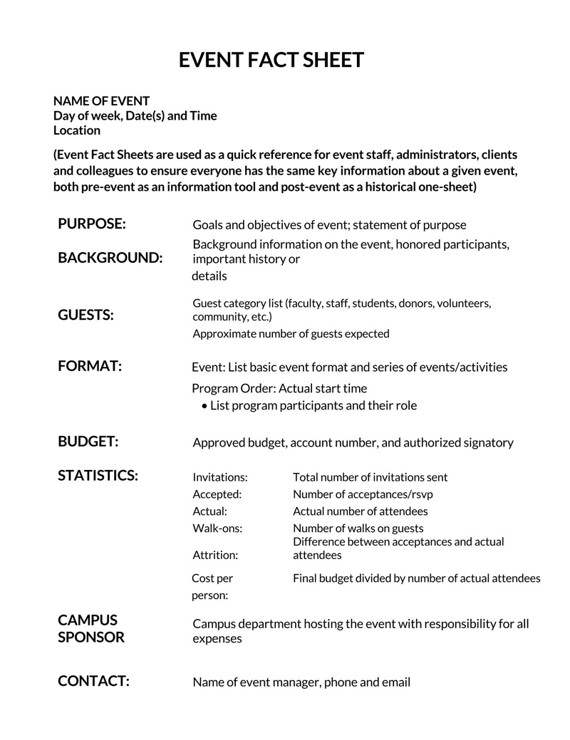 Exclusive Fact Sheet Templates Free Samples Exclusive Fact Sheet Templates Free Samples