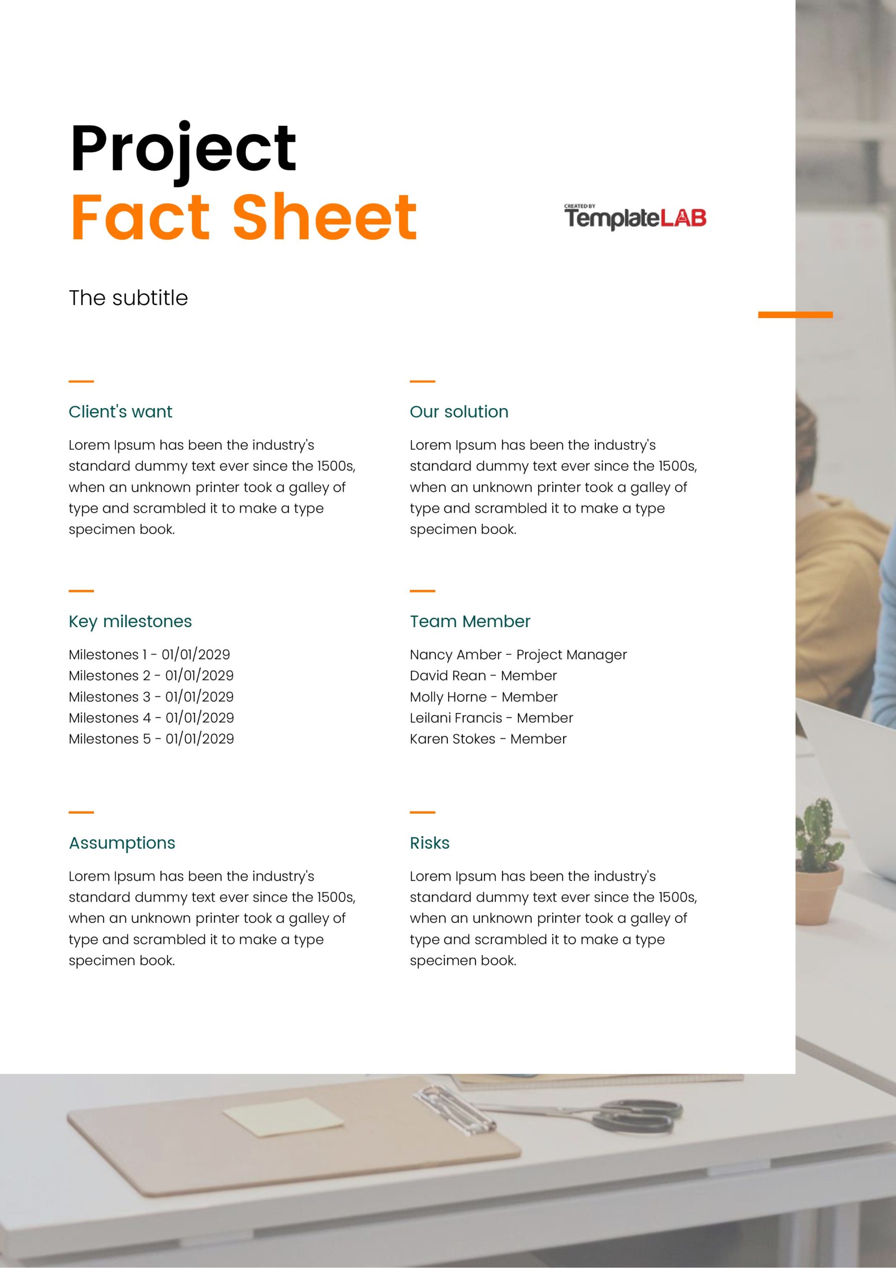 Fact Sheet Templates